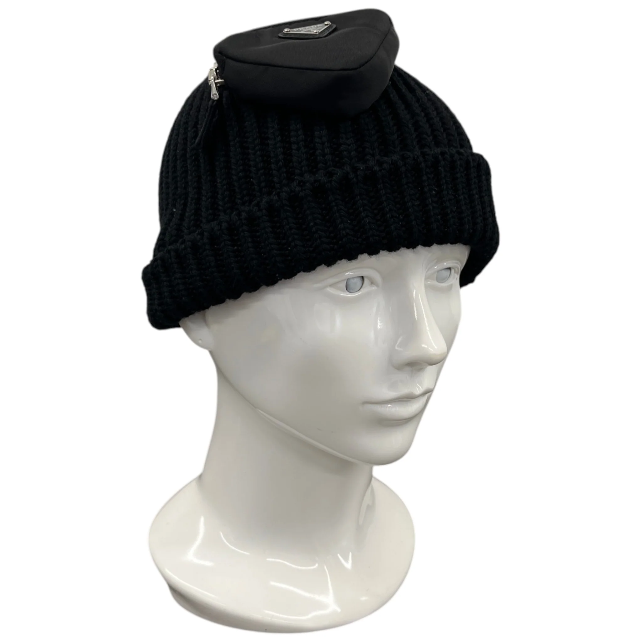 Men's Plaque Logo Pouch Hat Black Size M - Image 3