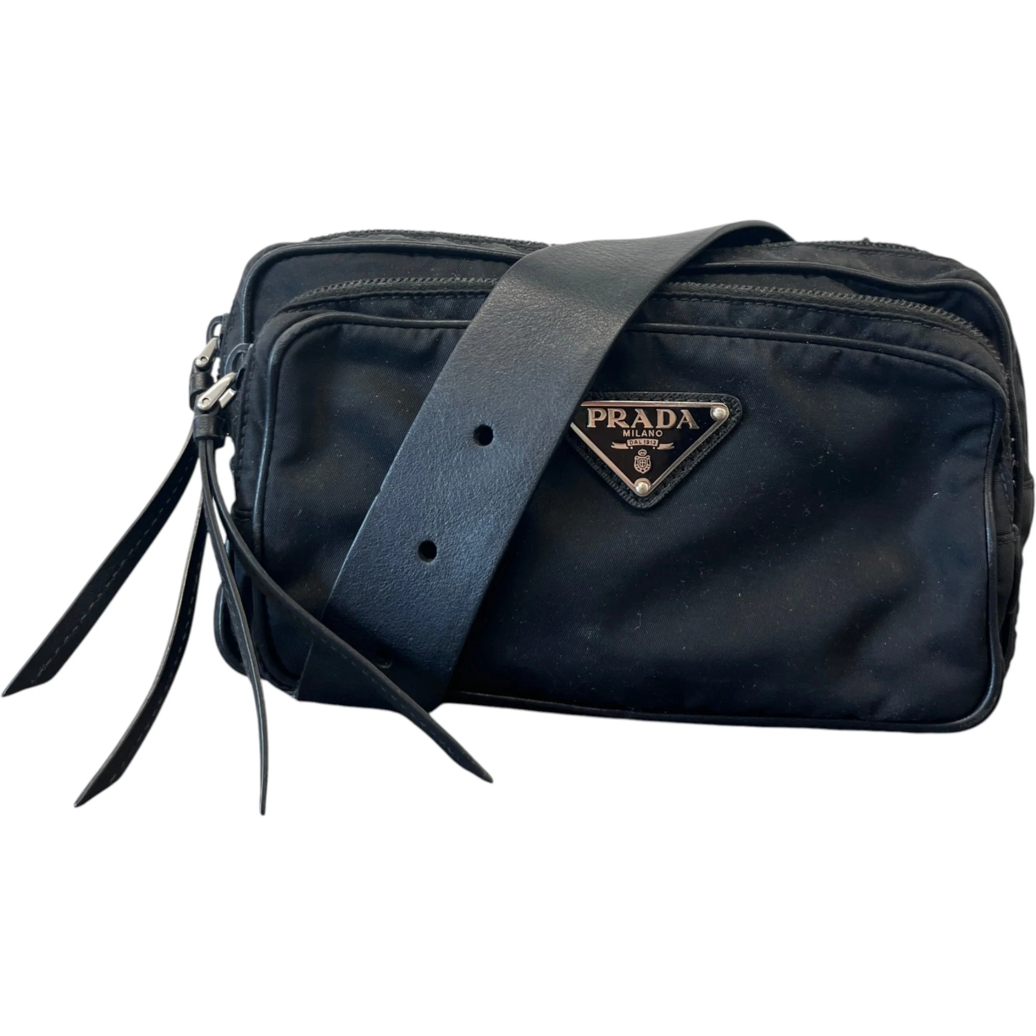 Men's Plaque Logo Studded Bag Black