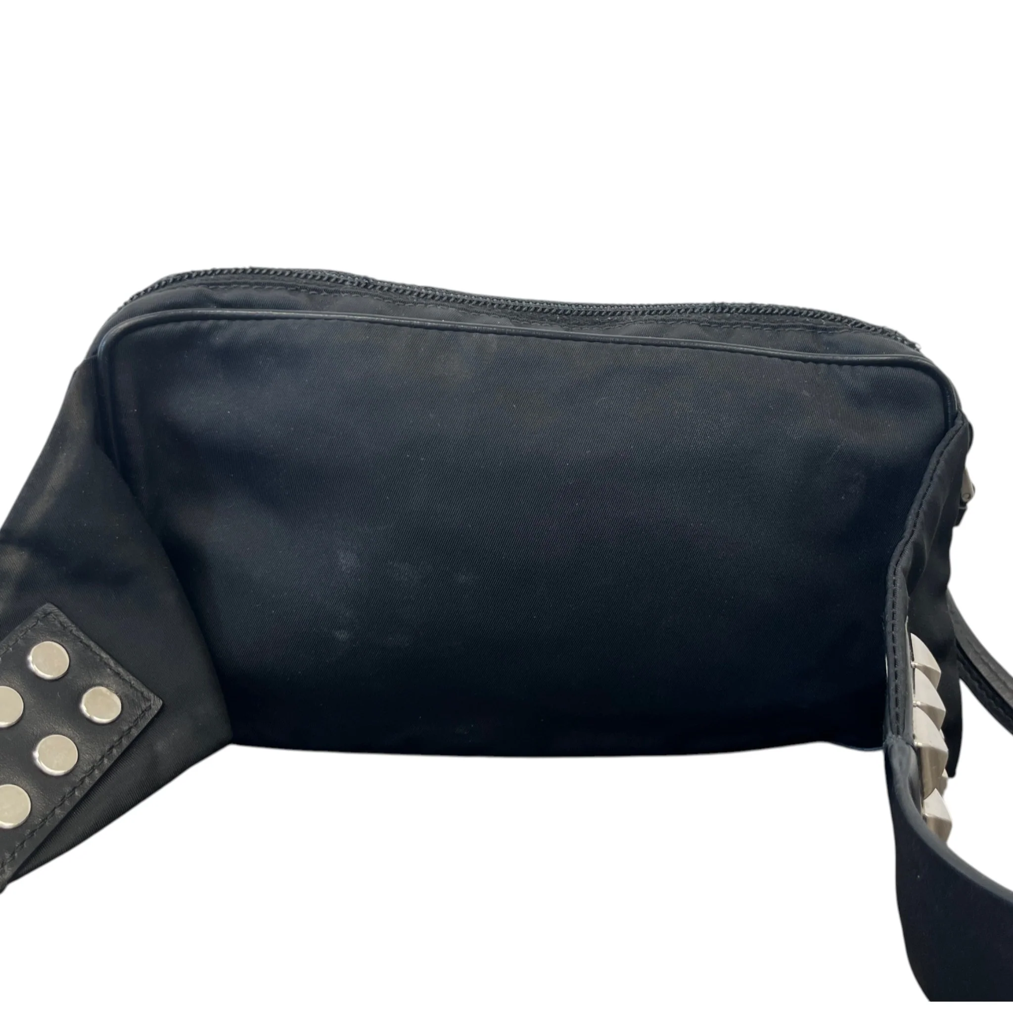 Men's Plaque Logo Studded Bag Black - Image 3