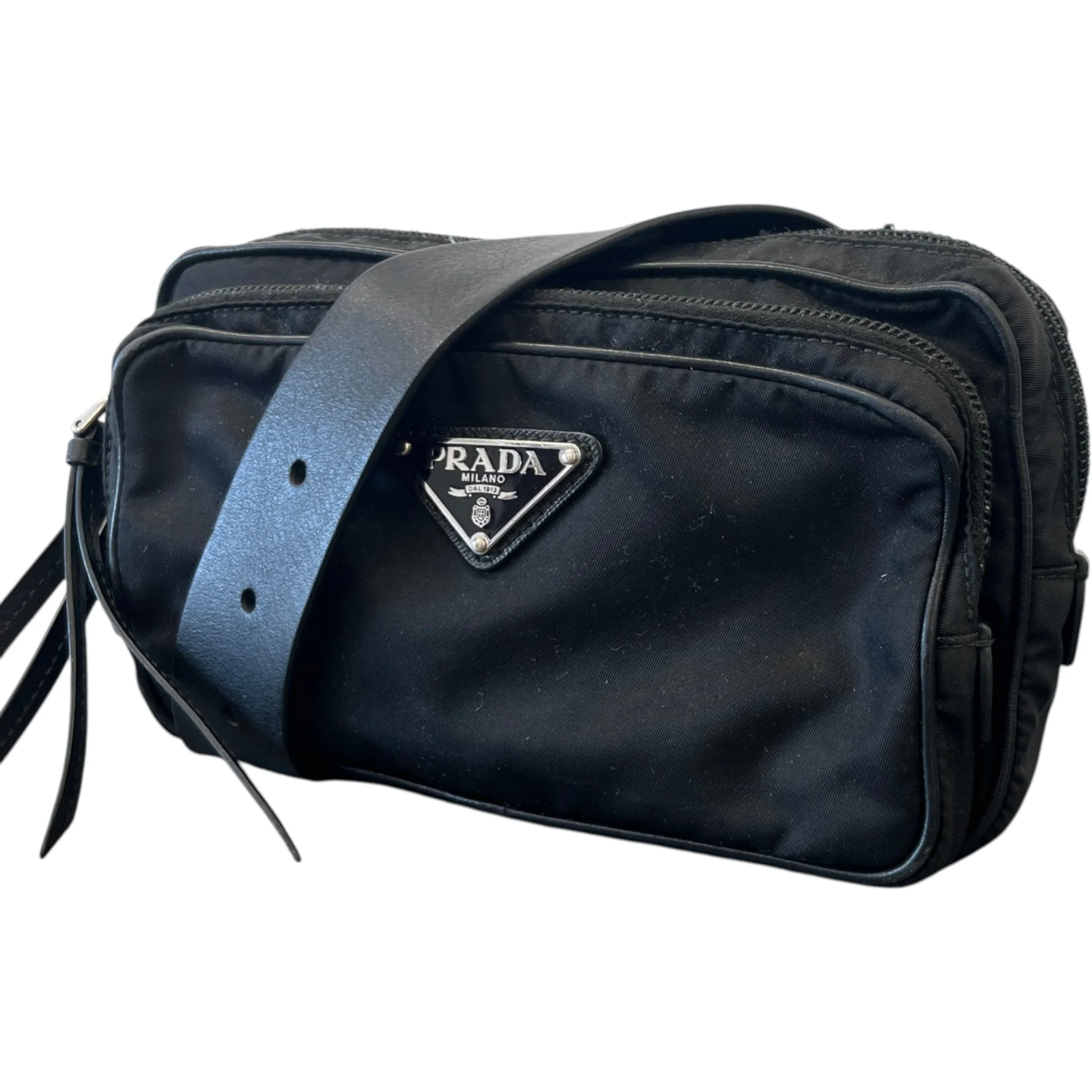 Men's Plaque Logo Studded Bag Black - Image 5