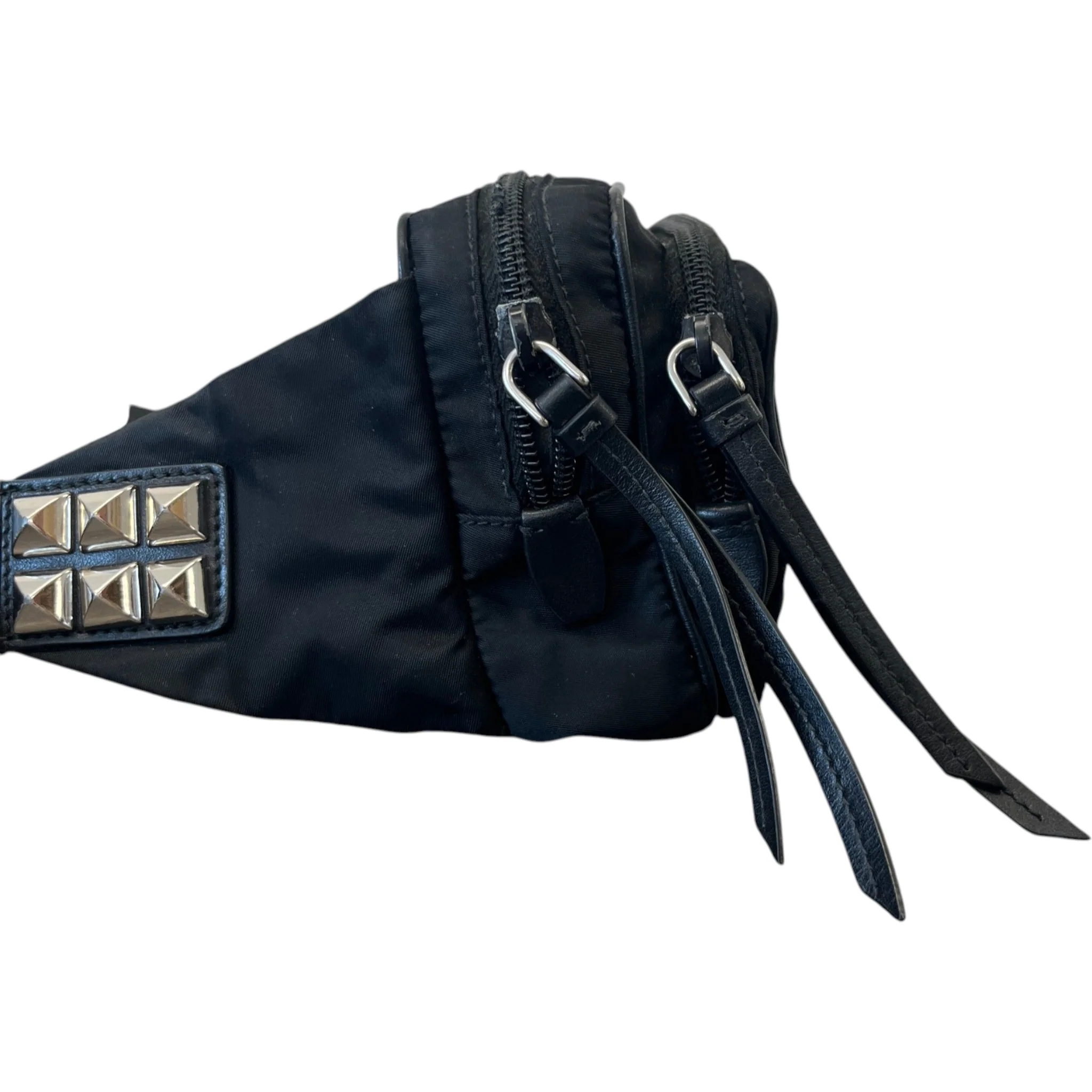 Men's Plaque Logo Studded Bag Black - Image 6