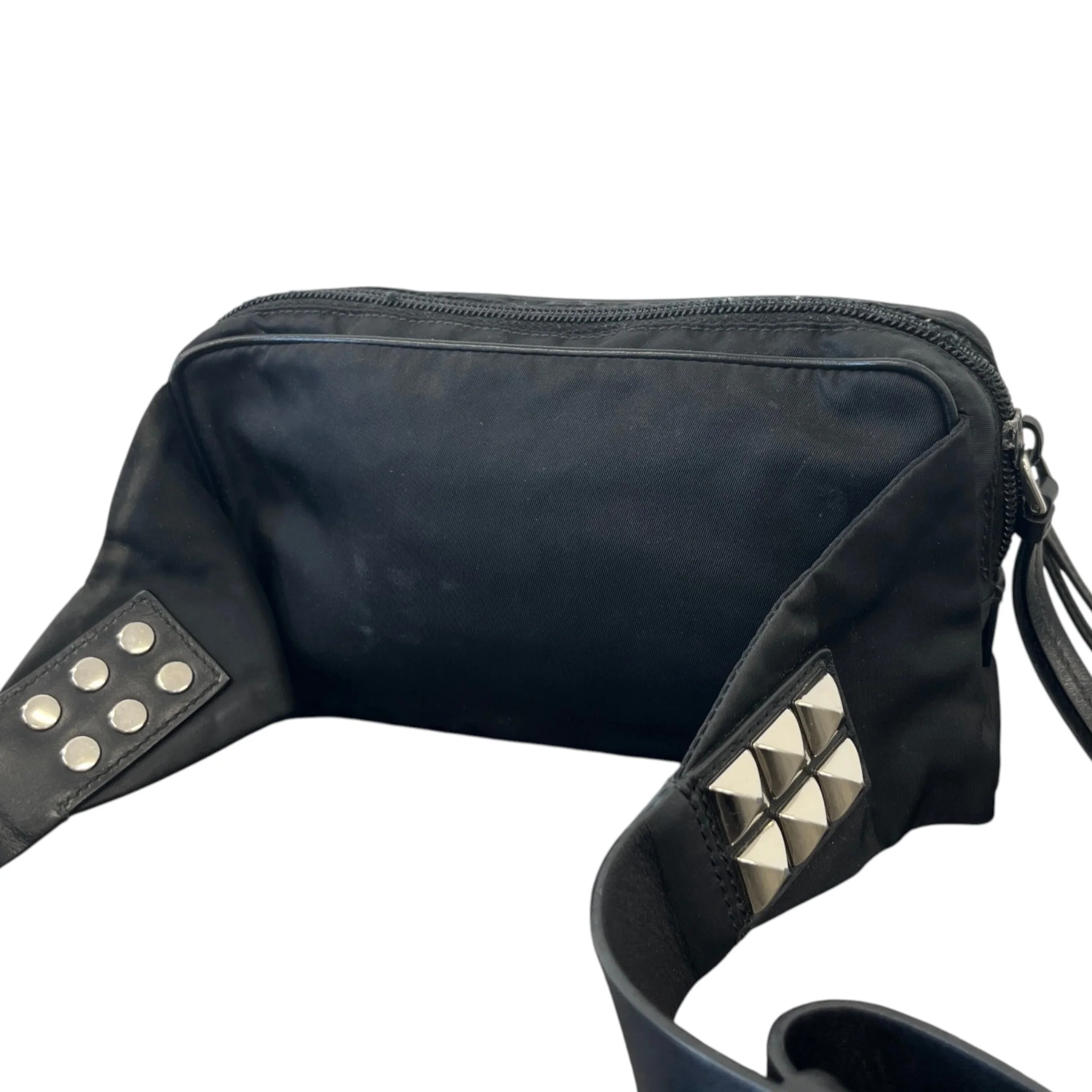 Men's Plaque Logo Studded Bag Black - Image 9