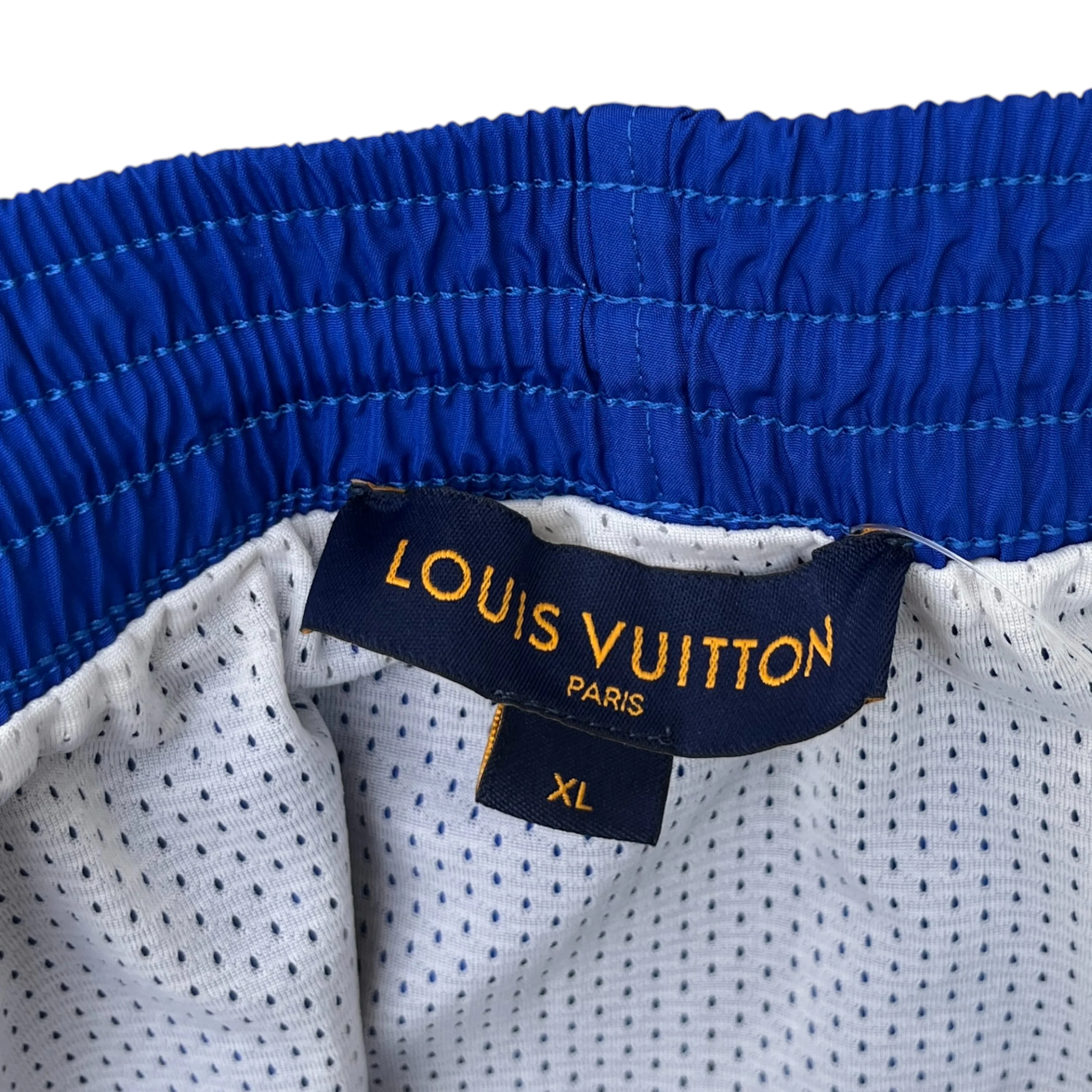 Men's Plaque Logo Swim Shorts Blue Size XL - Image 7