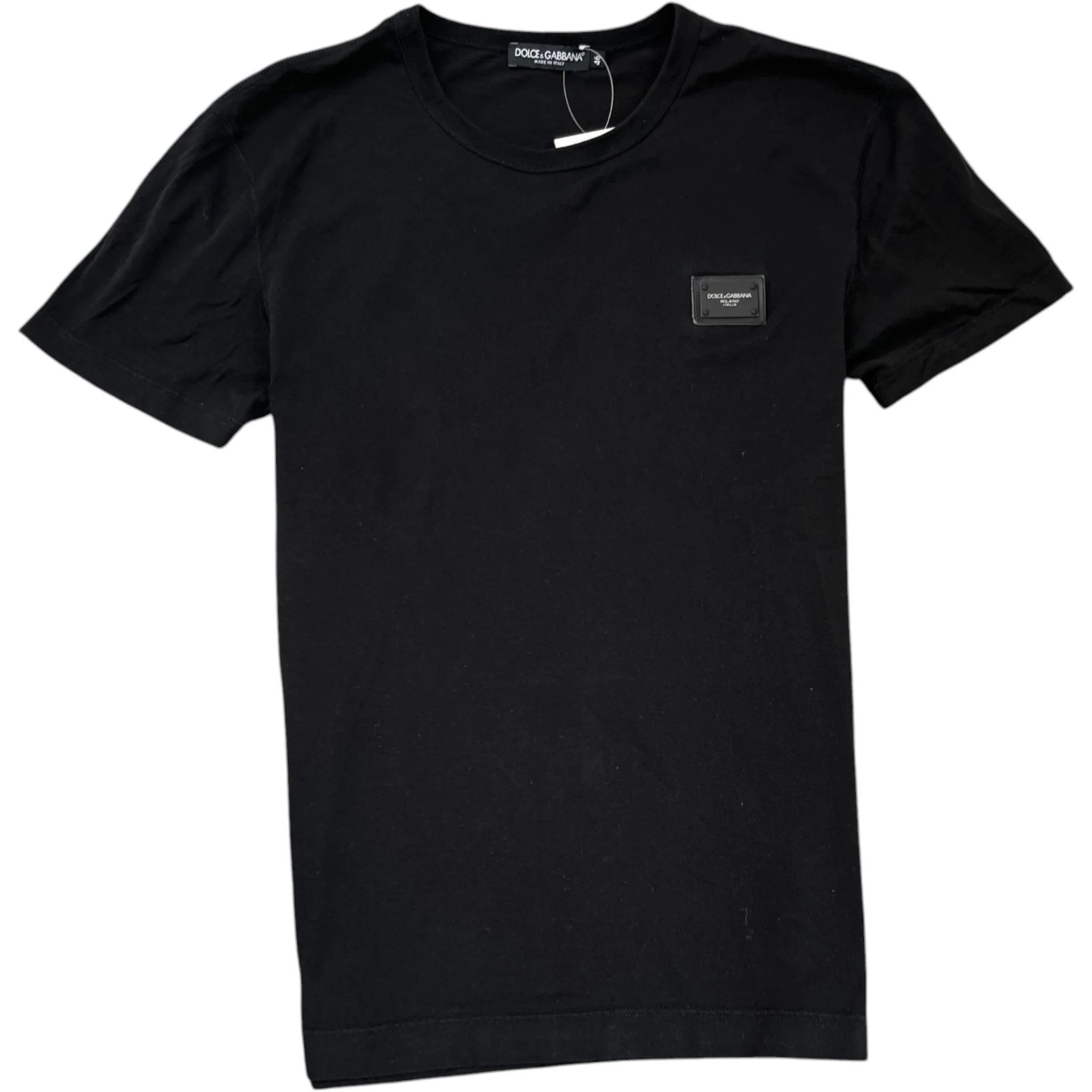 Men's Plaque Logo T-Shirt Black Size IT 46 / UK S