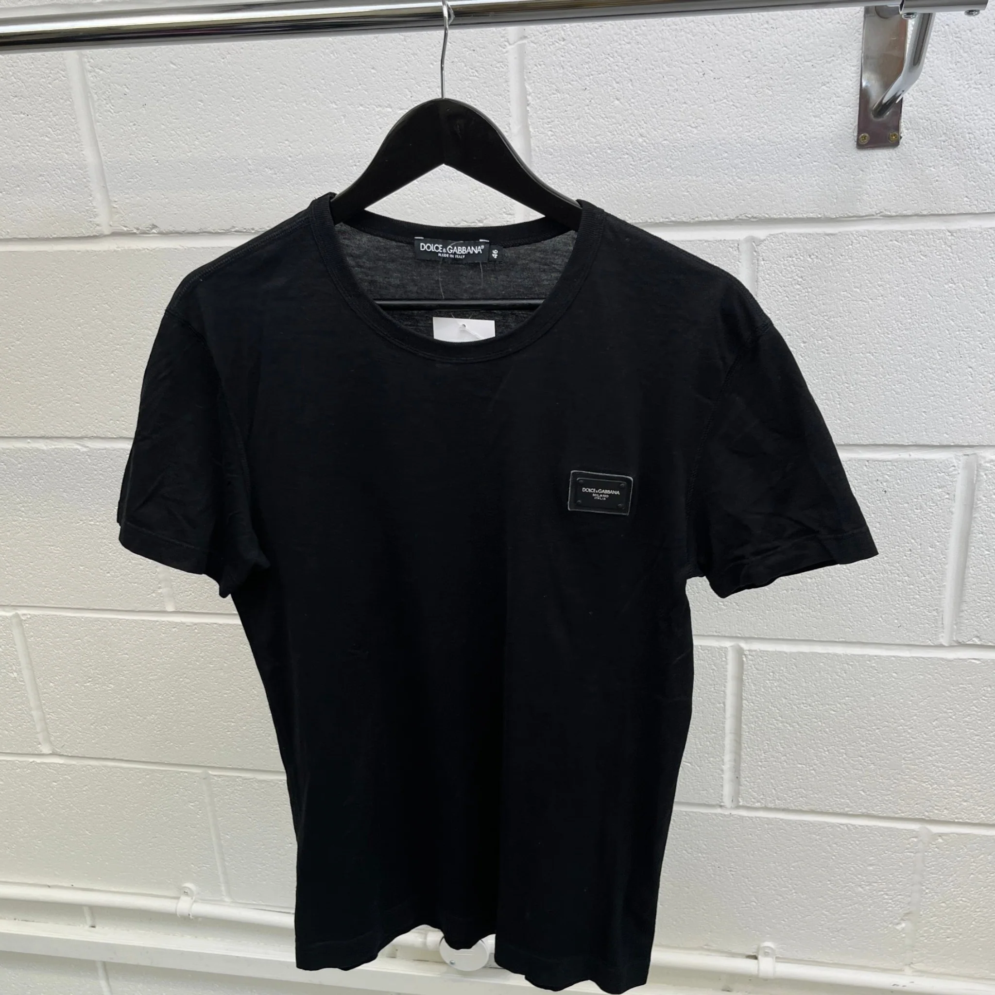Men's Plaque Logo T-Shirt Black Size IT 46 / UK S - Image 8