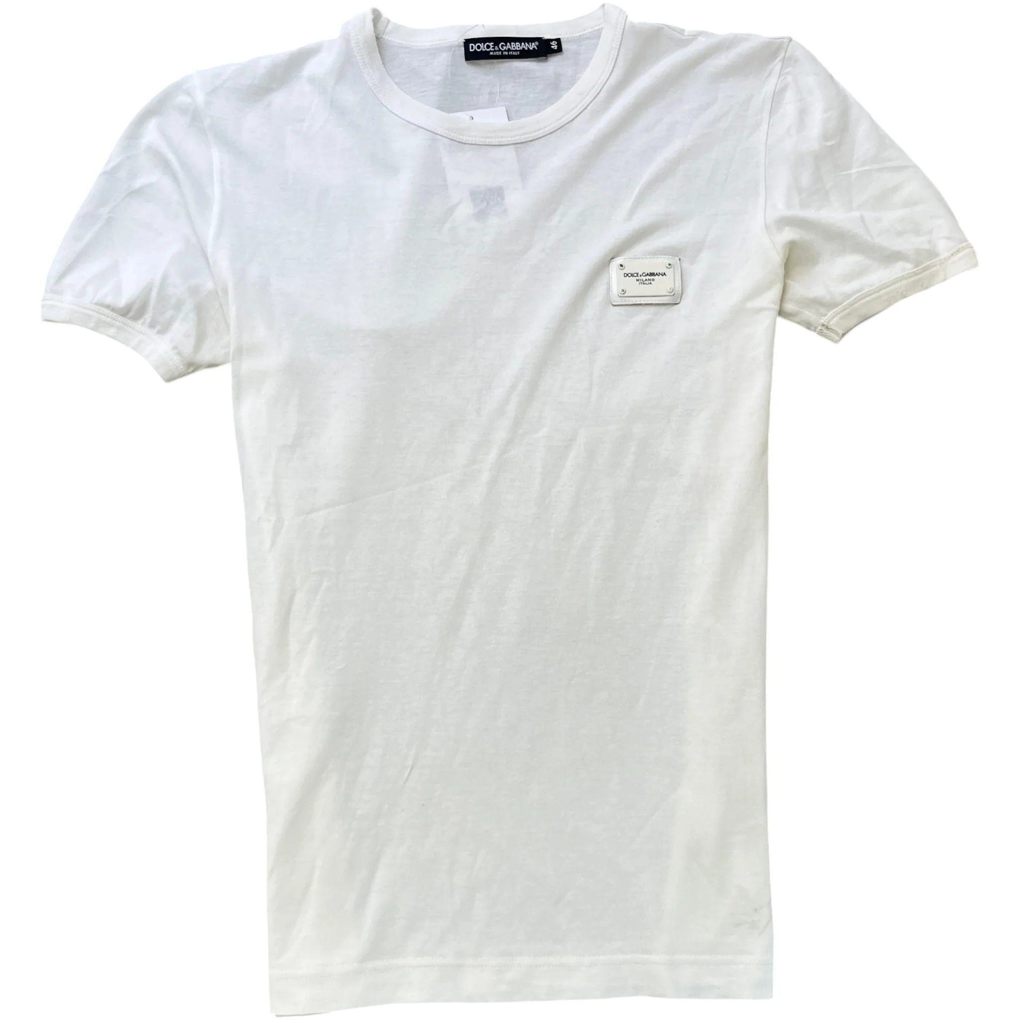Men's Plaque Logo T-Shirt White Size IT 46 / UK S