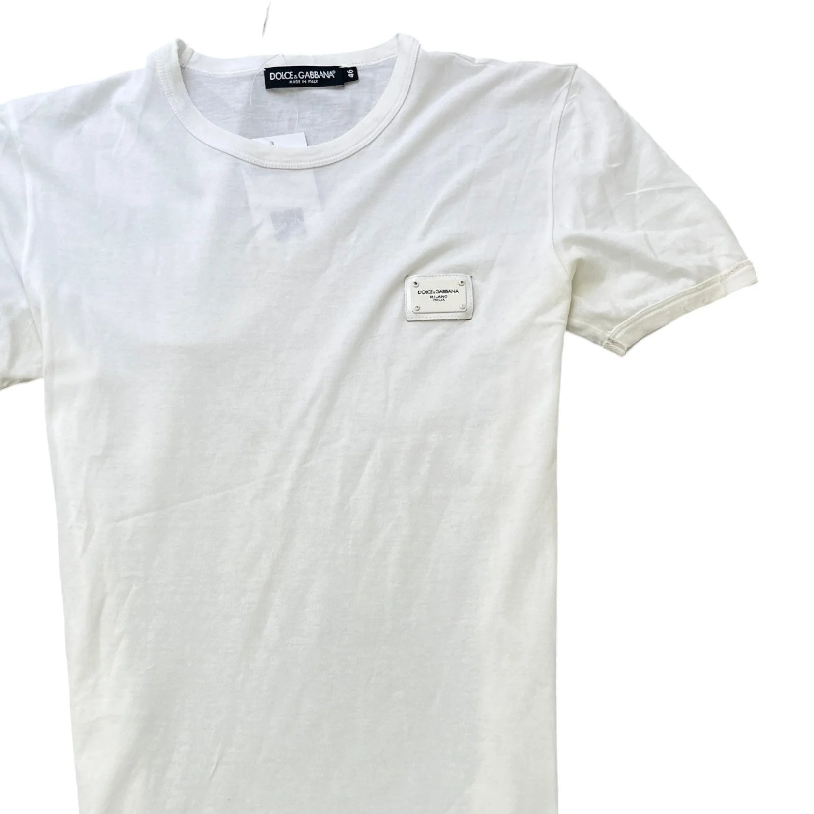 Men's Plaque Logo T-Shirt White Size IT 46 / UK S - Image 3
