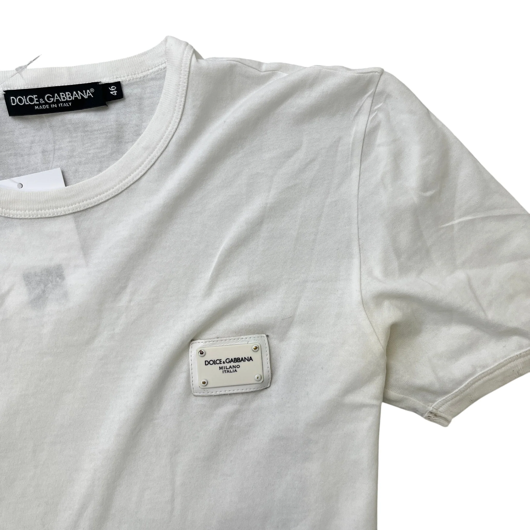 Men's Plaque Logo T-Shirt White Size IT 46 / UK S - Image 5