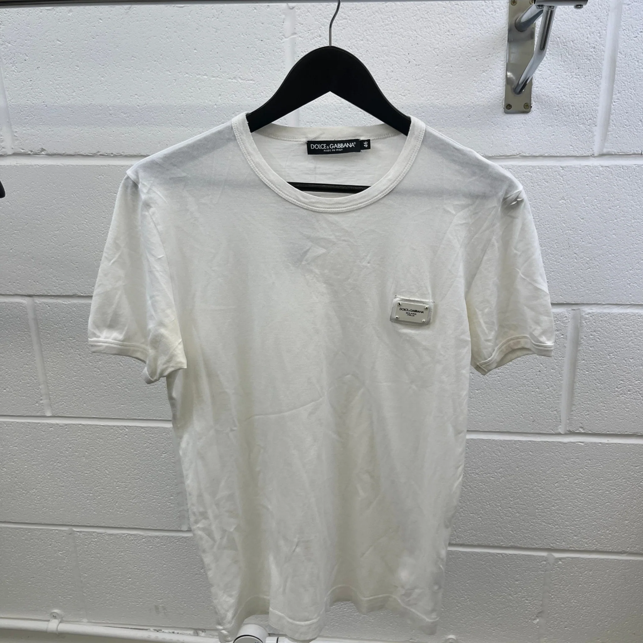 Men's Plaque Logo T-Shirt White Size IT 46 / UK S - Image 8