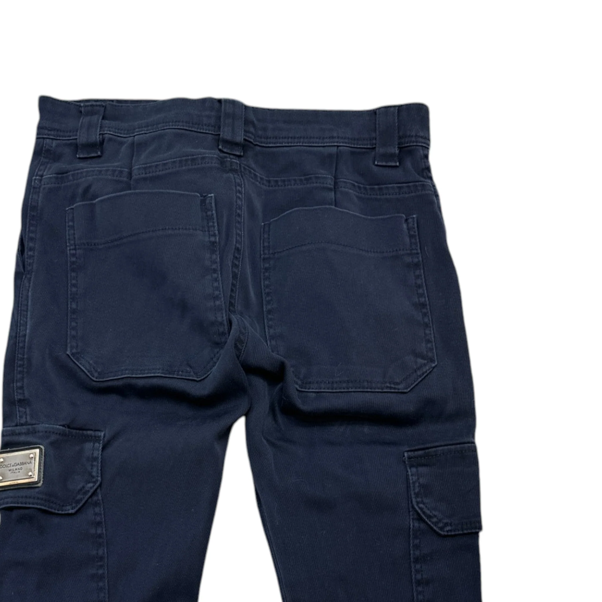 Men's Plaque Logo Trousers Navy Size S - Image 5