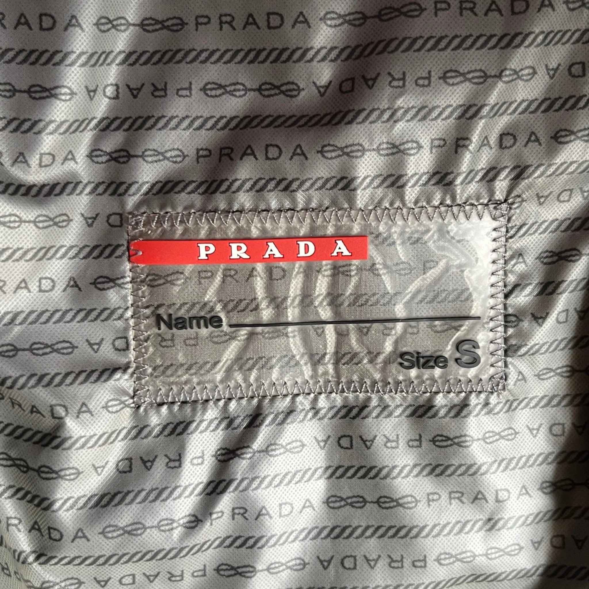 Men's Plaque Logo Windbreaker Grey Size S - Image 6