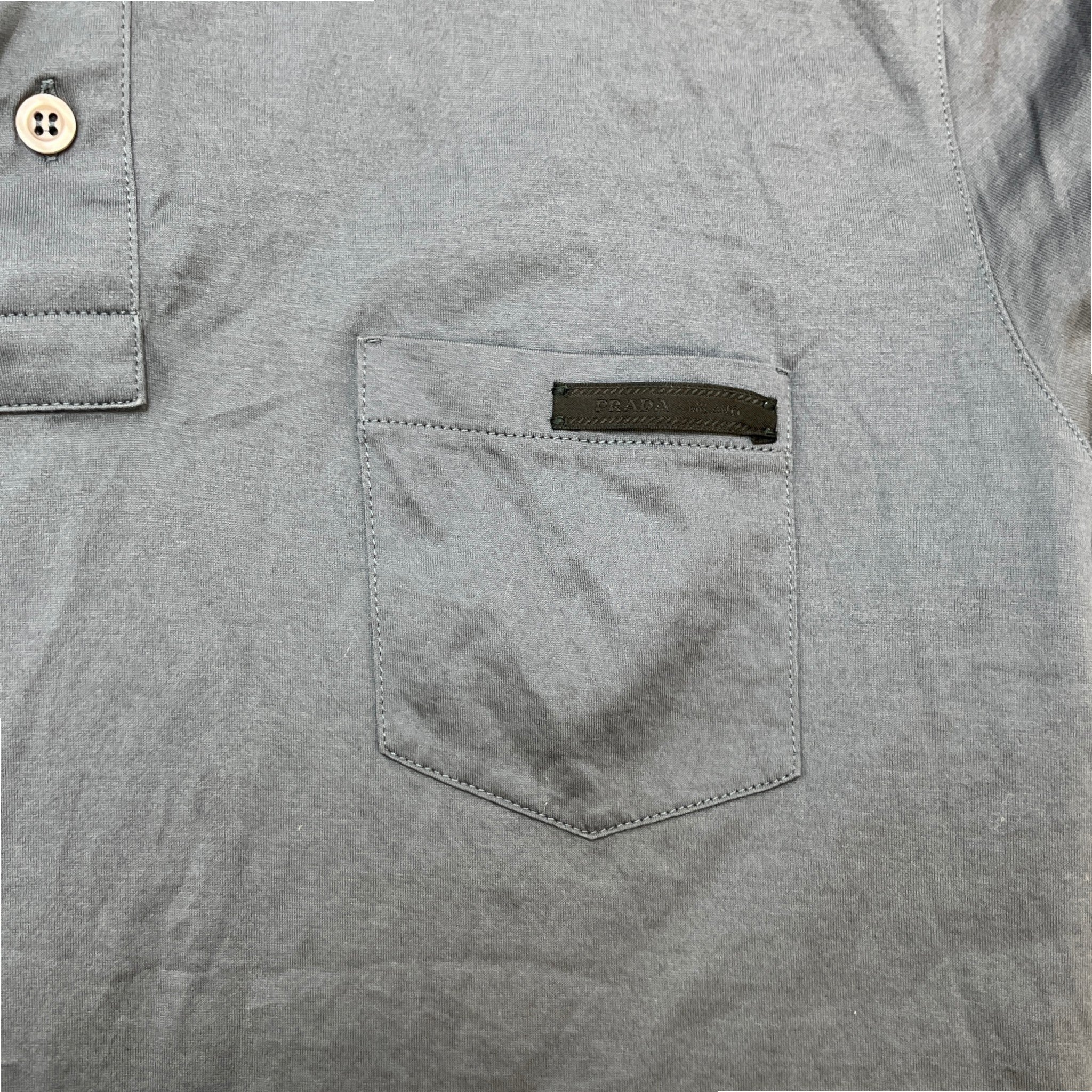 Men's Pocket Logo Polo Shirt Grey Size XL - Image 6