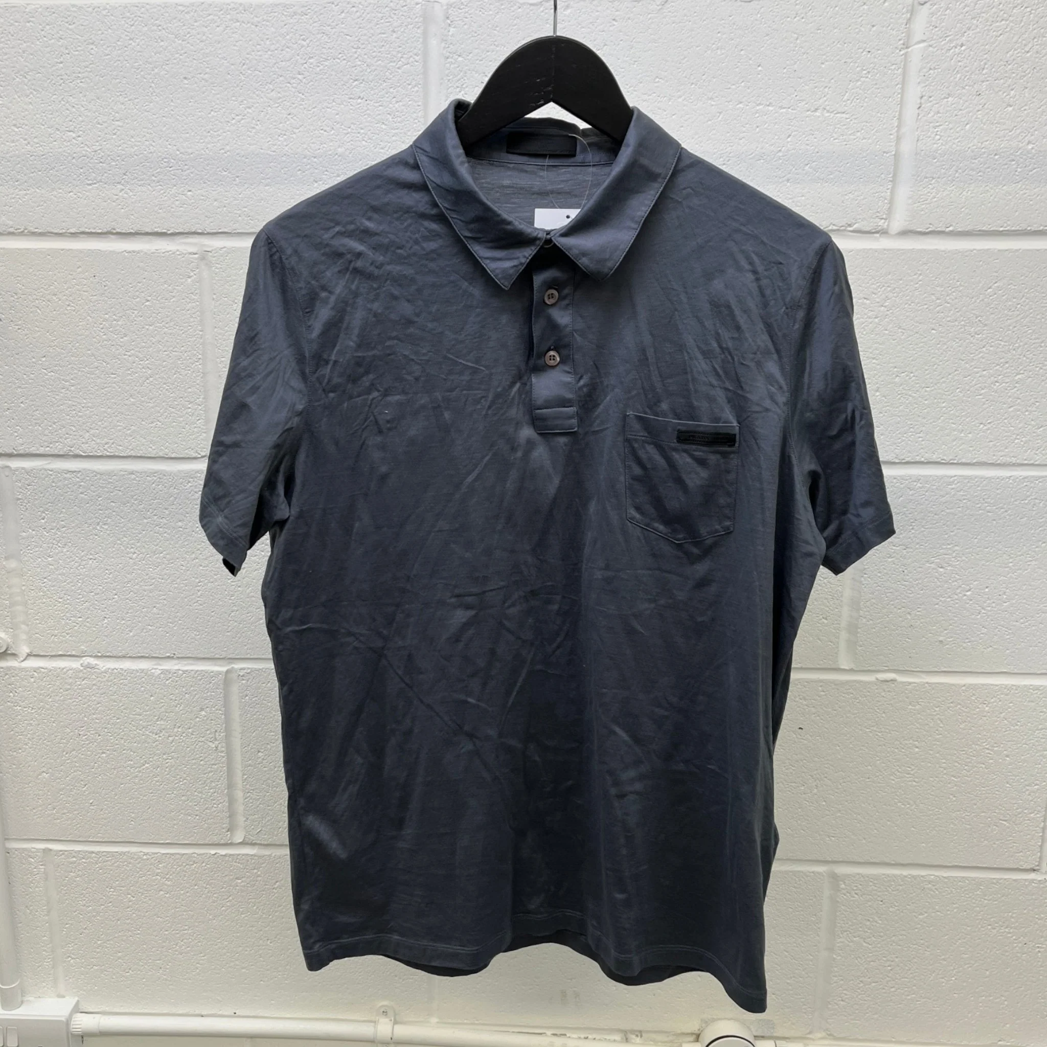 Men's Pocket Logo Polo Shirt Grey Size XL - Image 9