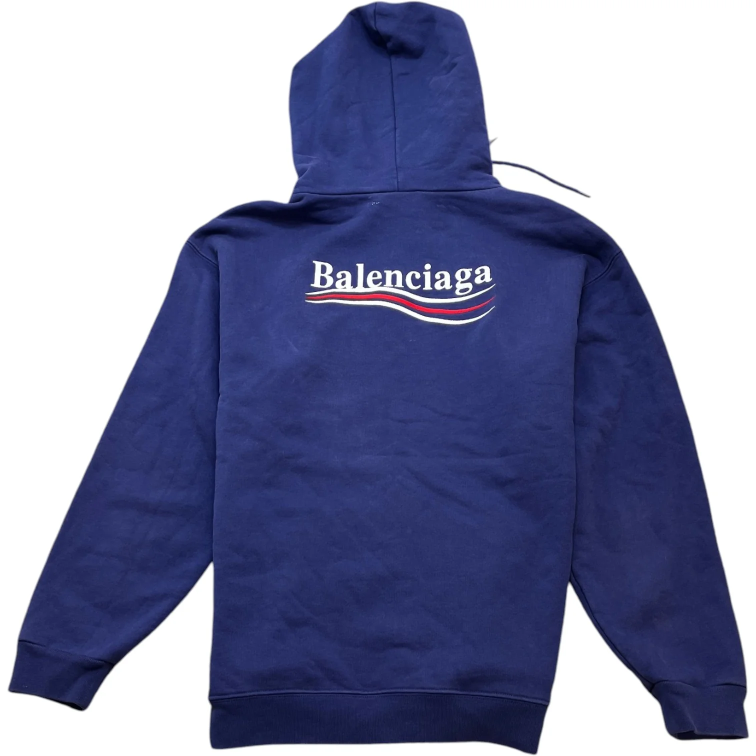 Men's Political Campaign Logo Hoodie Blue Size S - Image 2