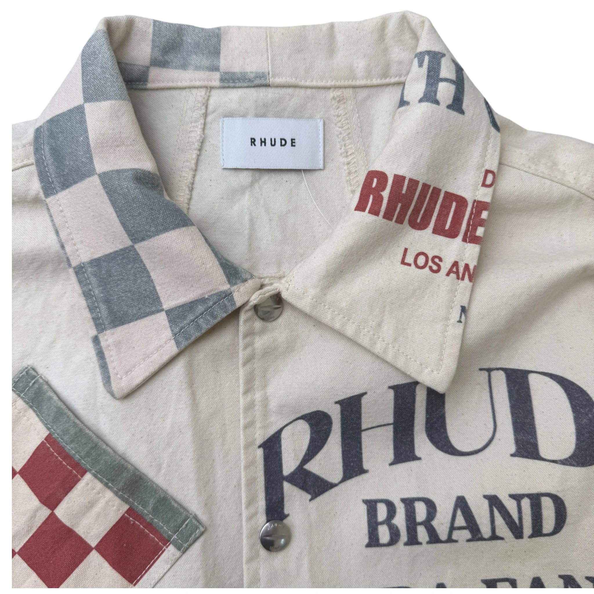 Men's Printed Logo Jacket Beige Size S - Image 4