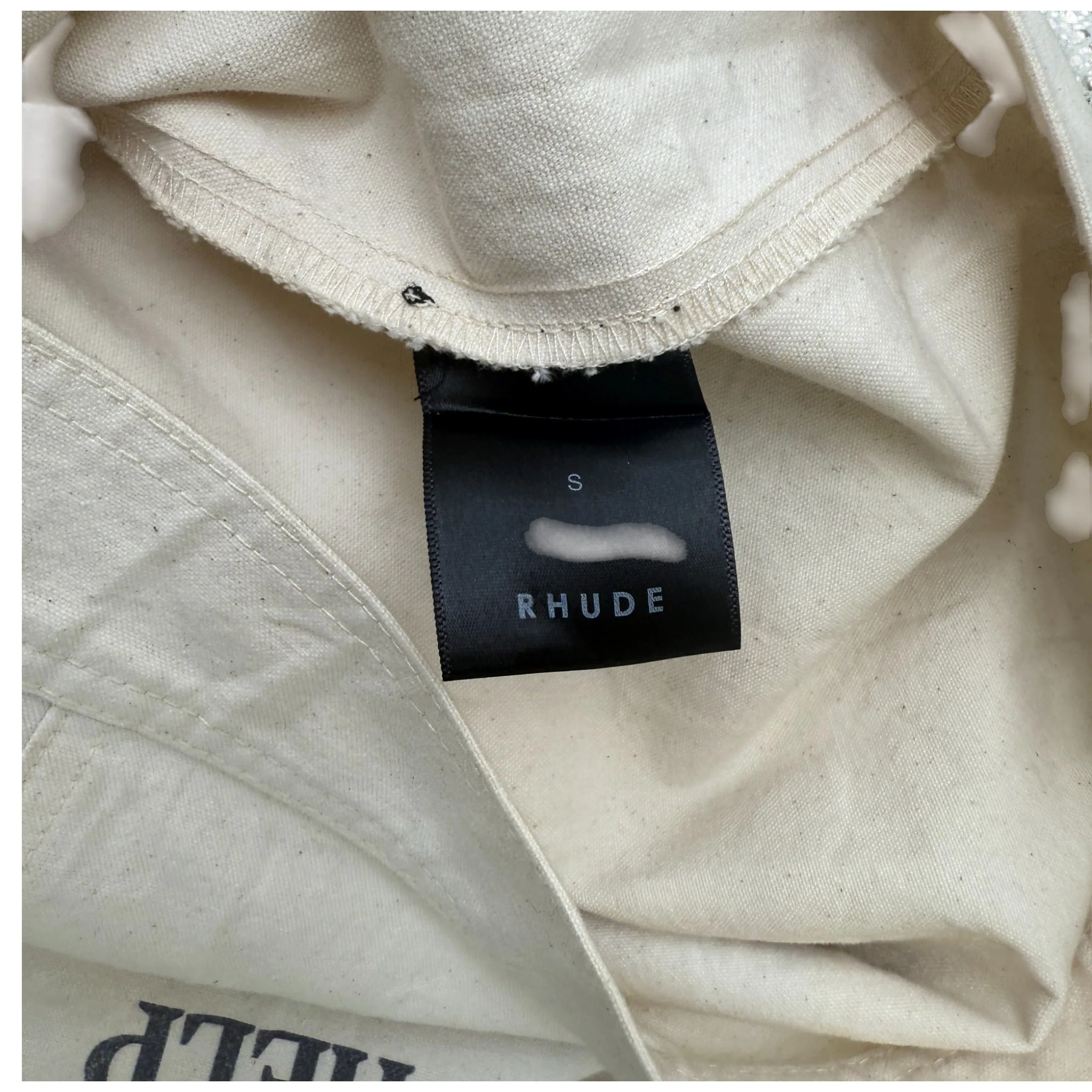 Men's Printed Logo Jacket Beige Size S - Image 6