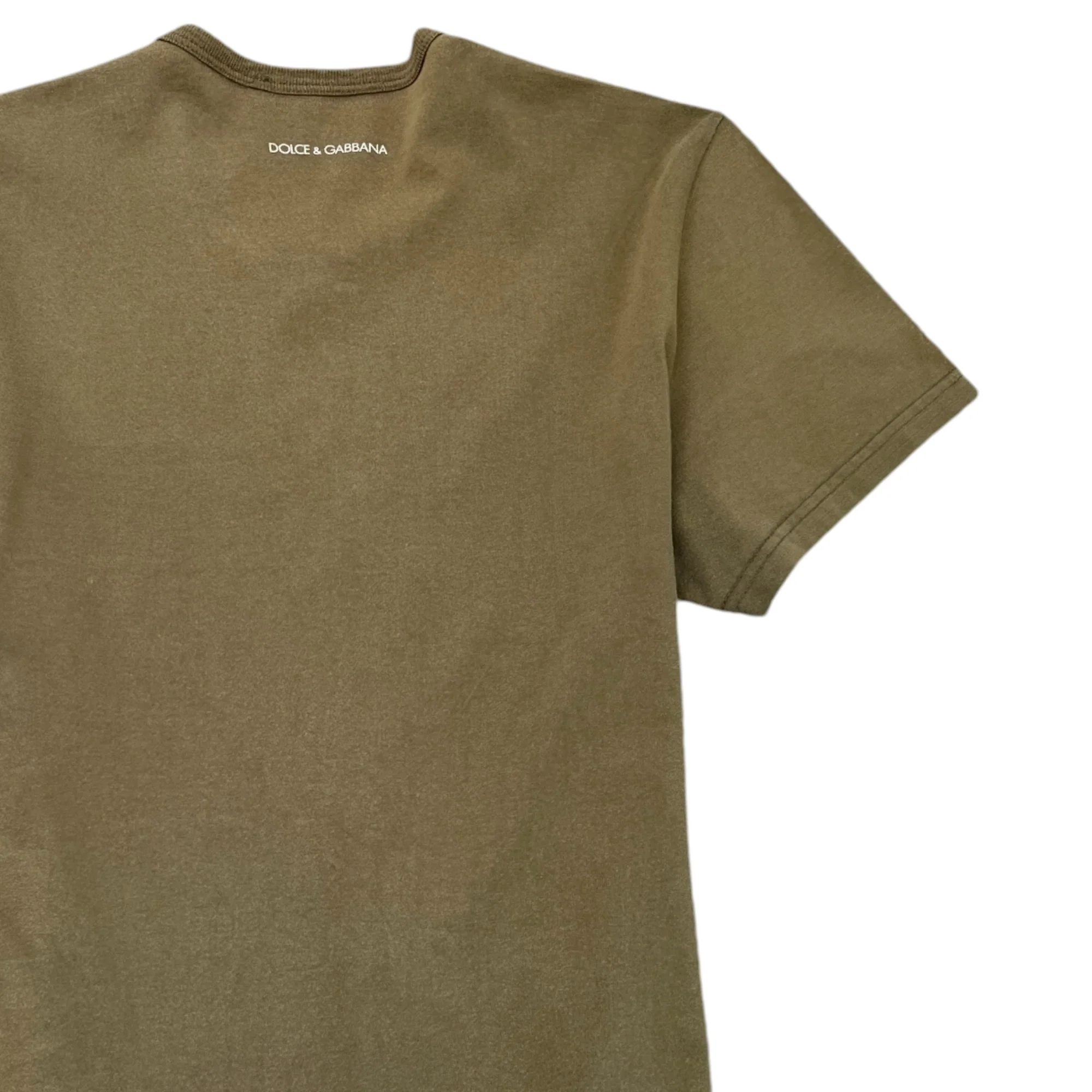 Men's Printed Logo T-Shirt Khaki Size S - Image 4