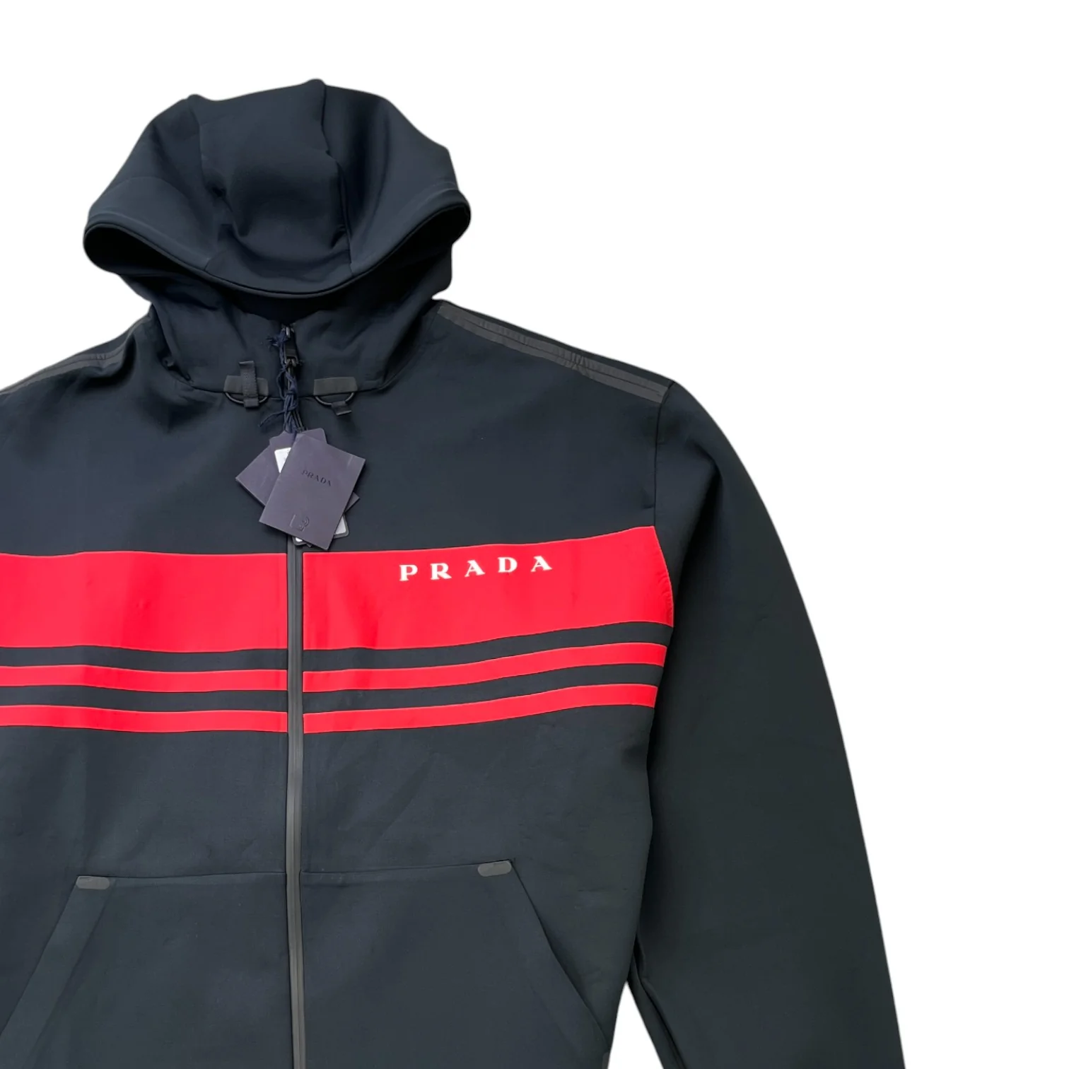Men's Printed Technical Fabric Jacket Black Size XXL - Image 3