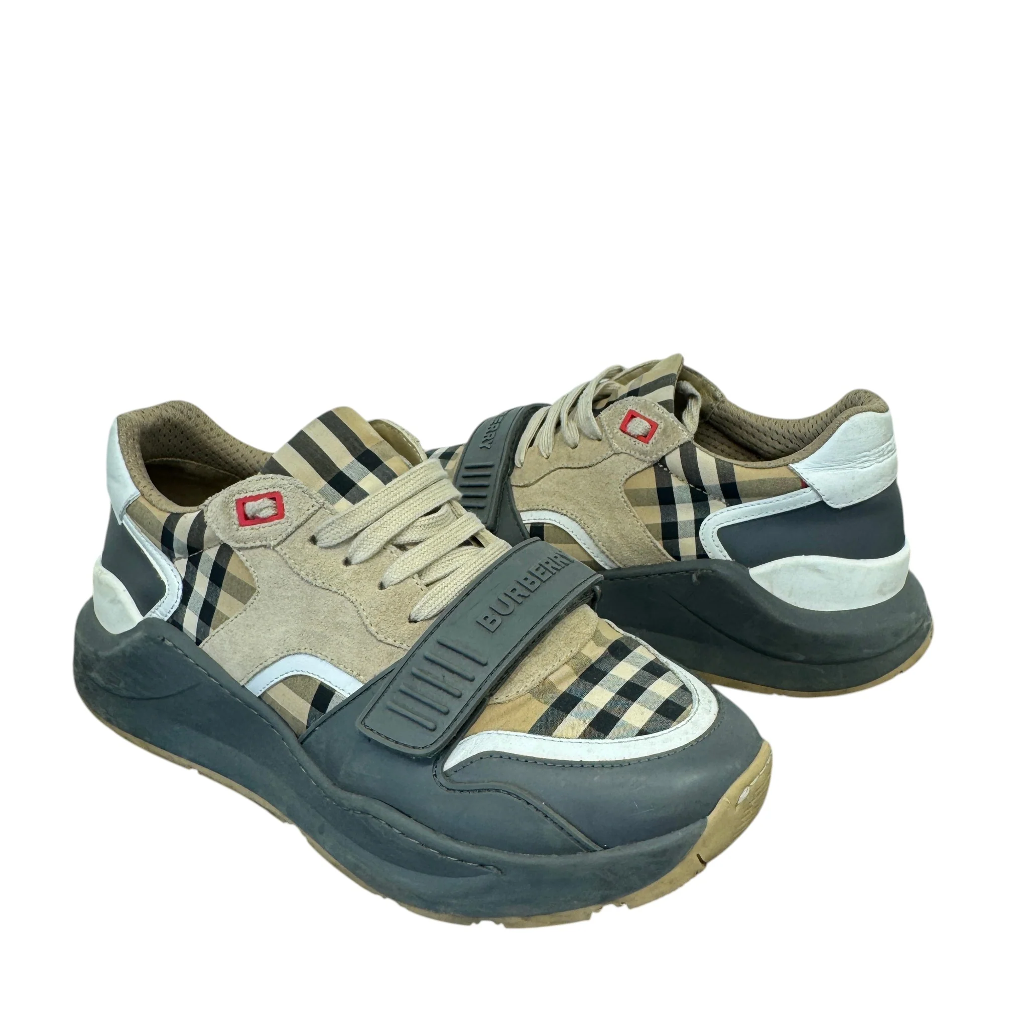 Men's Ramsay Check Low Trainers Grey Size EU 41 / UK 7 - Image 3