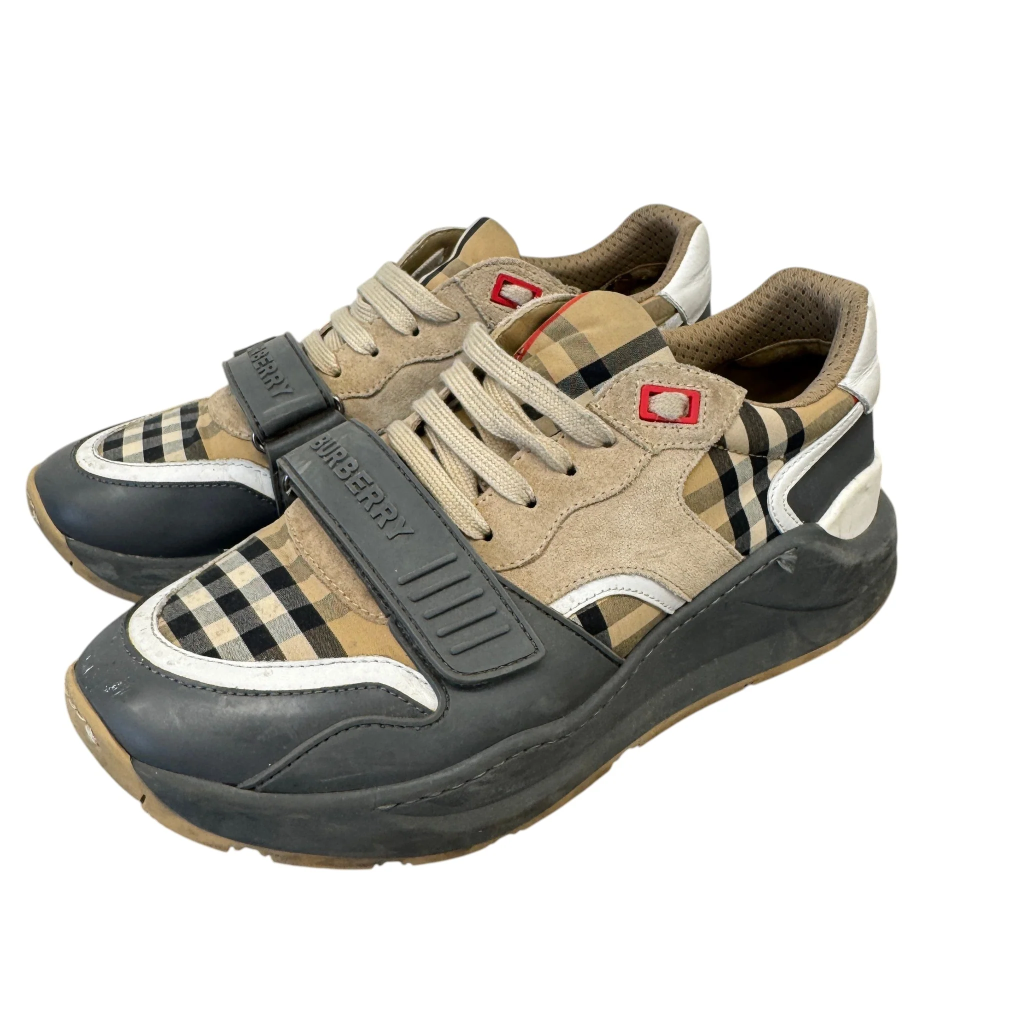 Men's Ramsay Check Low Trainers Grey Size EU 41 / UK 7 - Image 7
