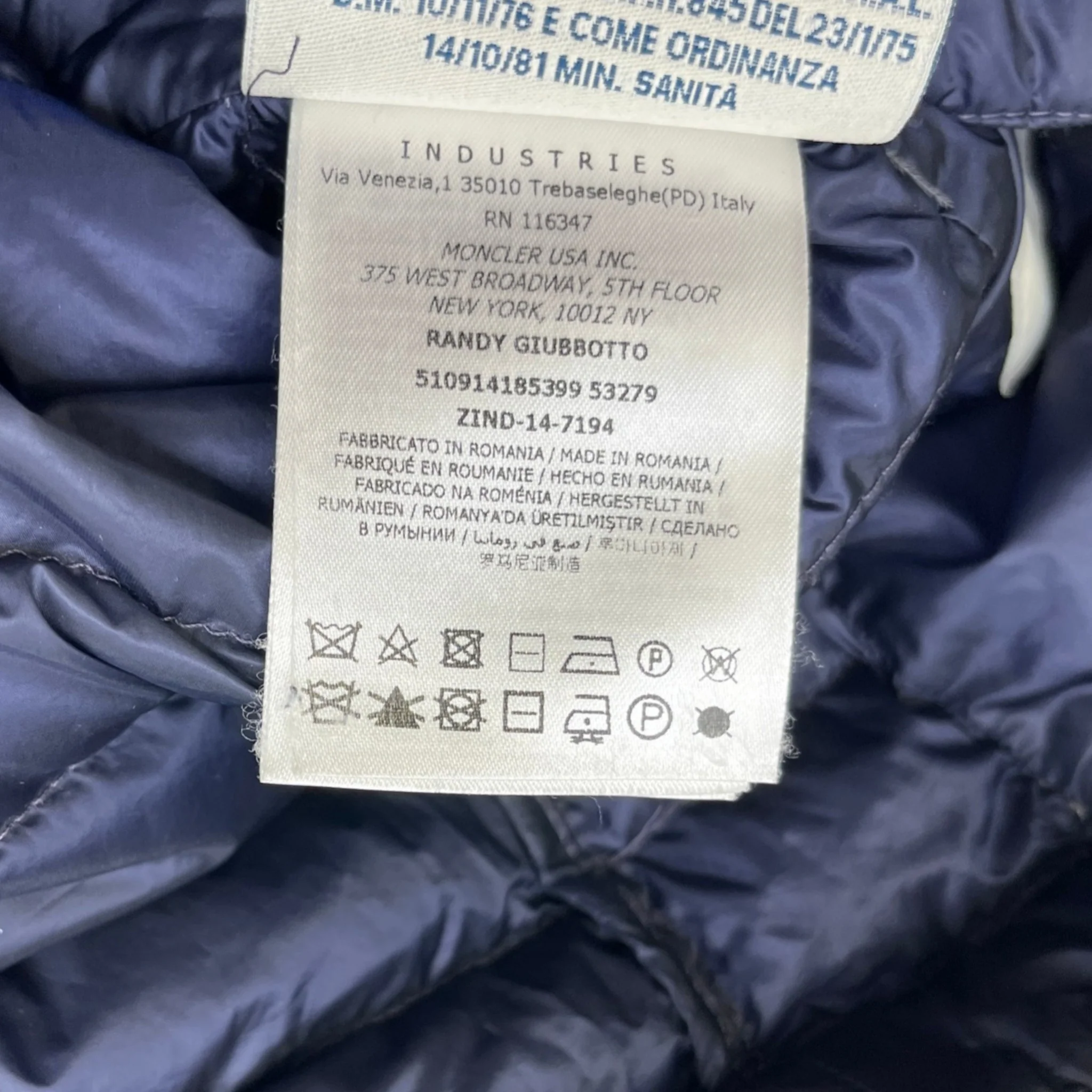 Men's Randy Down Jacket Navy Size 1 / S - Image 7