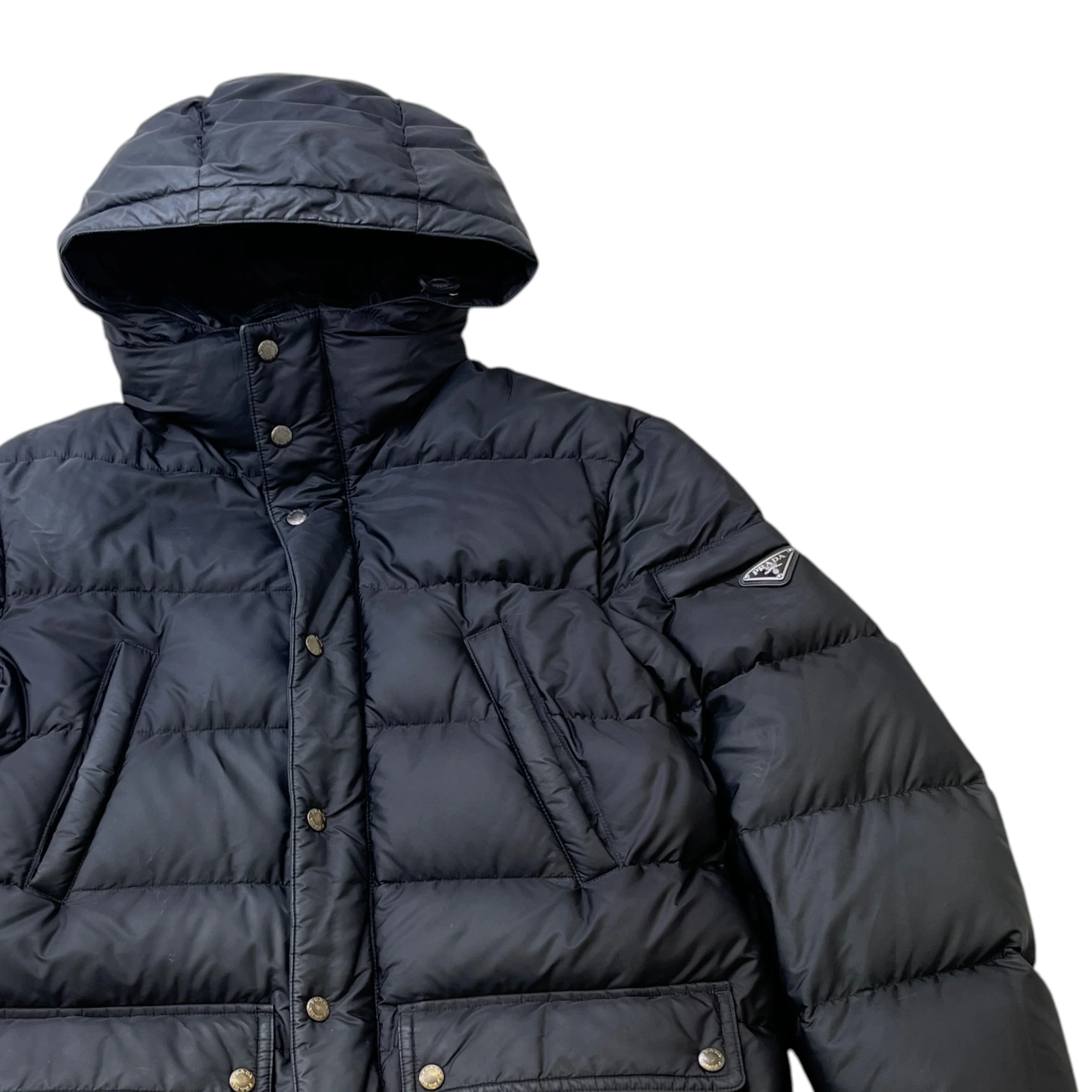 Men's Re-Nylon Plaque Logo Down Jacket Black Size IT 48 / M - Image 3