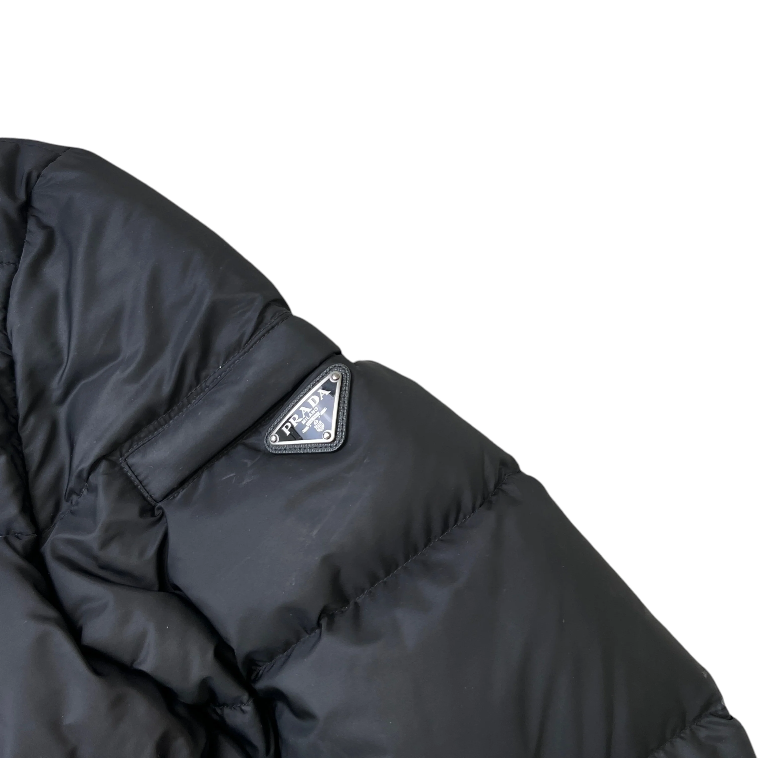 Men's Re-Nylon Plaque Logo Down Jacket Black Size IT 48 / M - Image 5