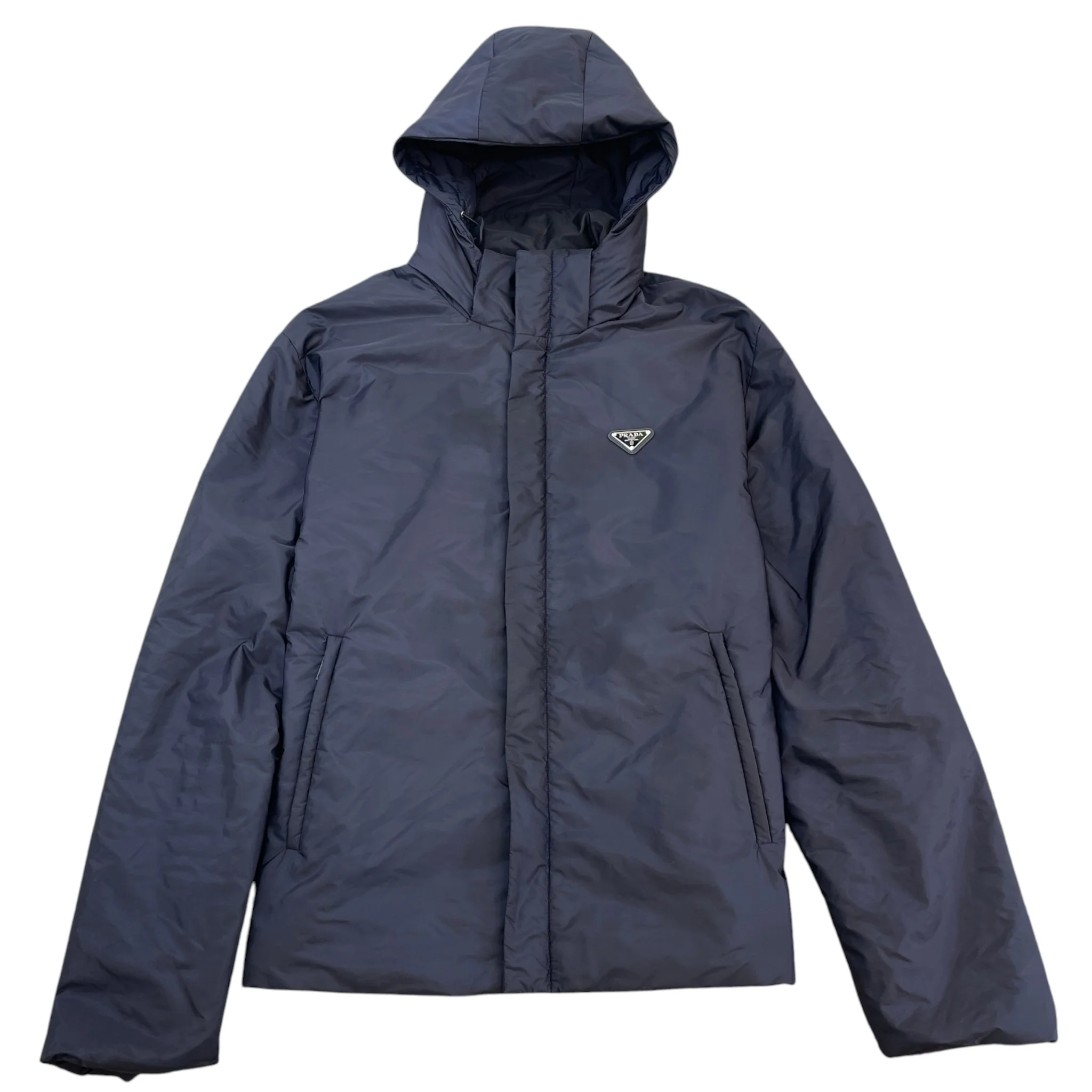 Men's Re-Nylon Plaque Logo Jacket Navy Size IT 54 / XXL