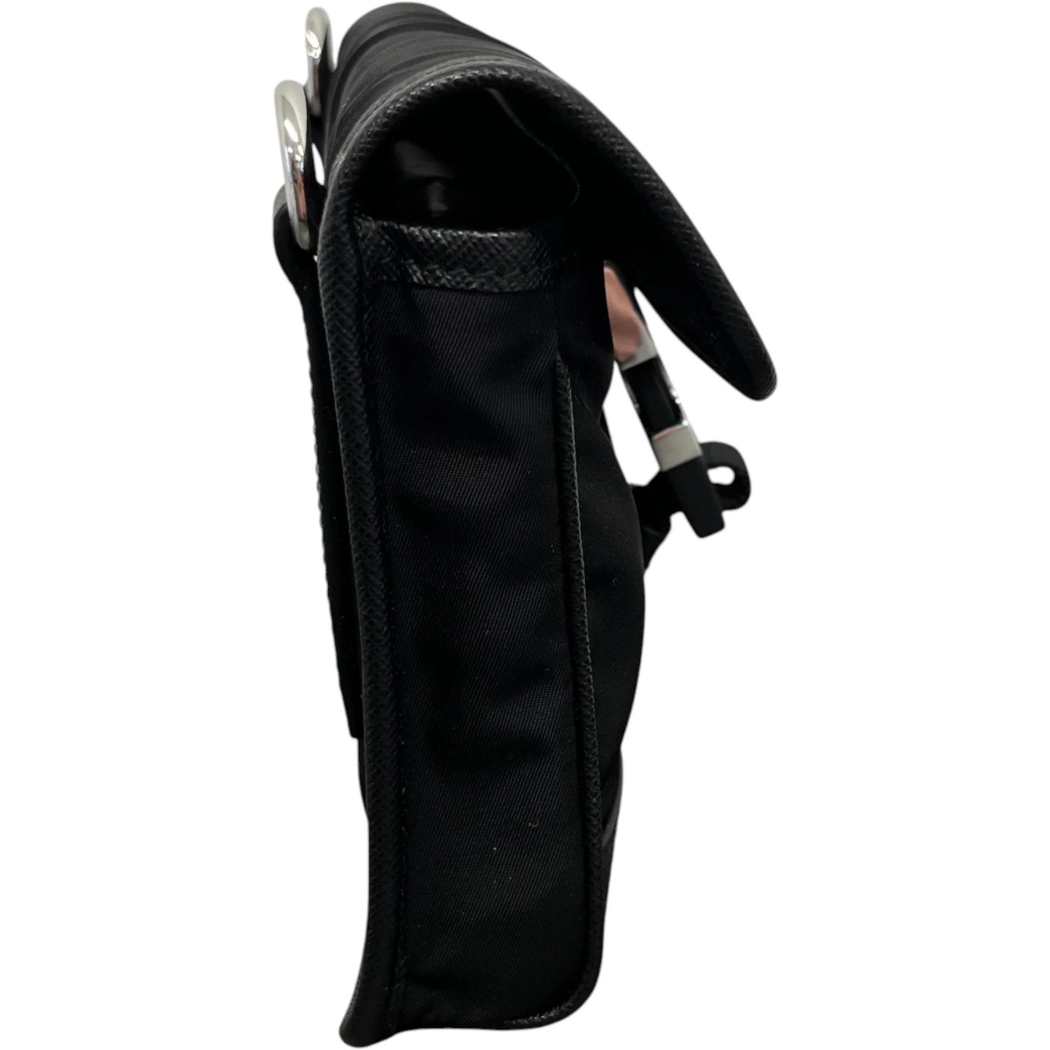 Men's Re-Nylon Saffiano Smartphone Case Bag Black - Image 5