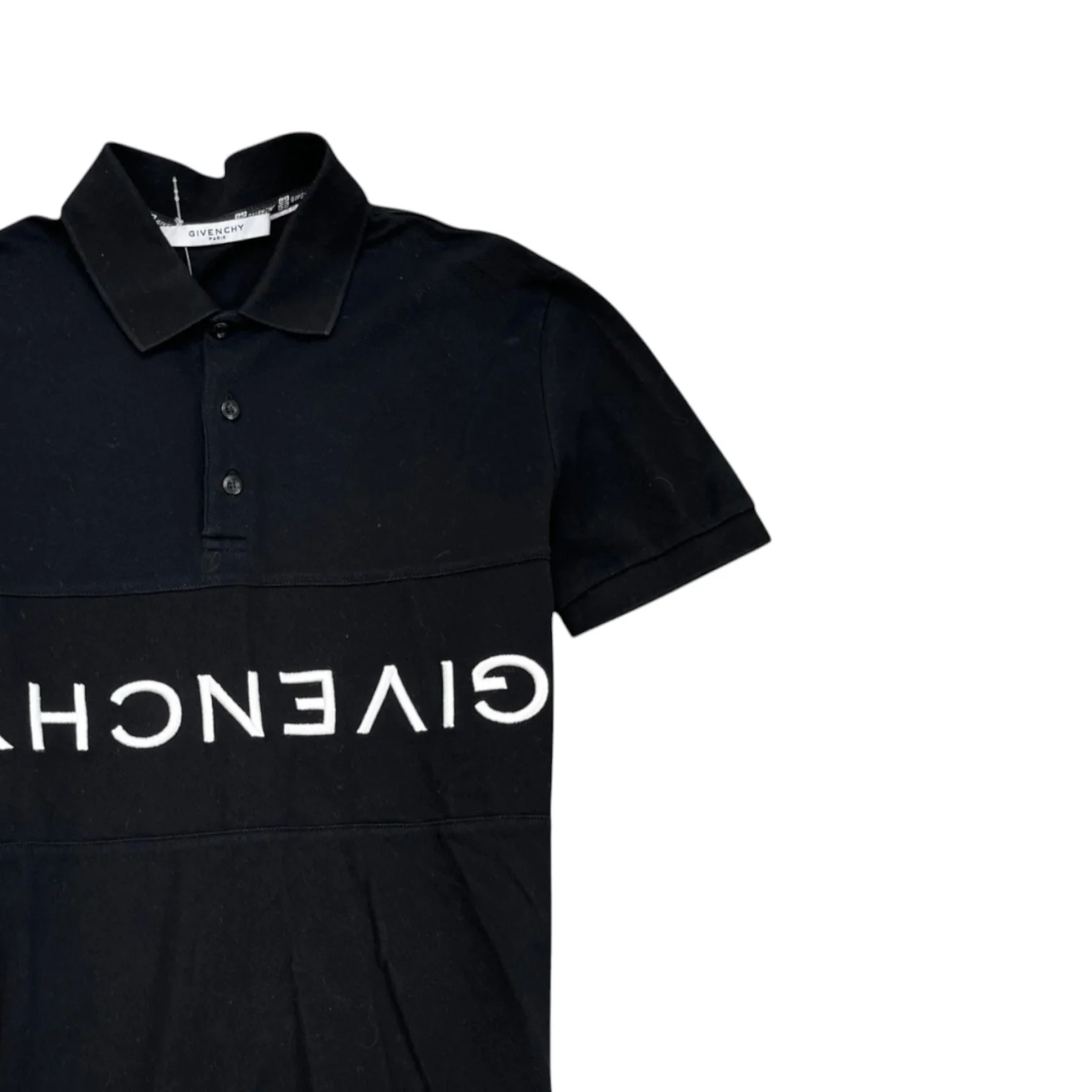 Men's Reverse Logo Polo Shirt Black Size S - Image 3