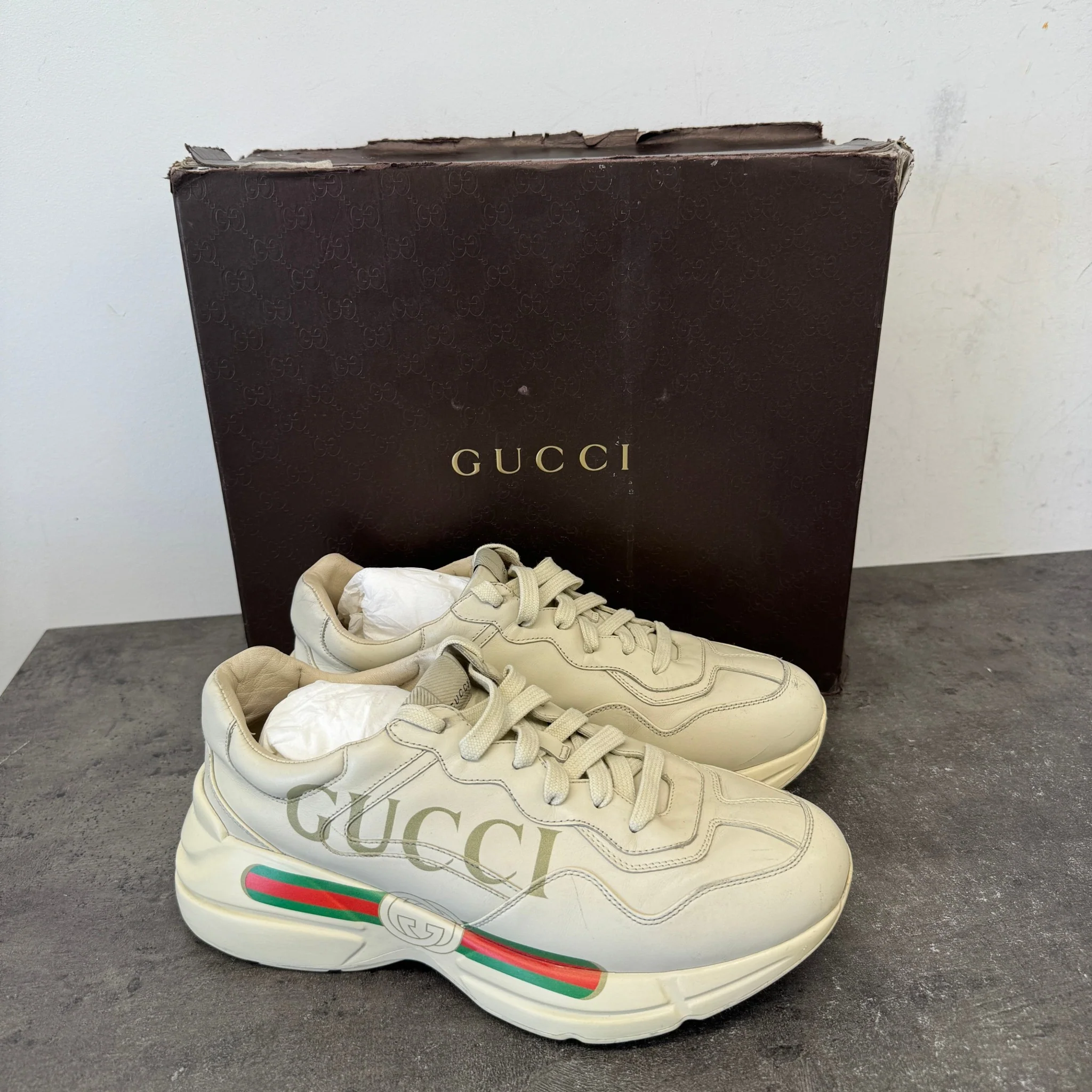 Men's Rhyton Low Trainers Beige Size EU 43 / UK 9 - Image 11