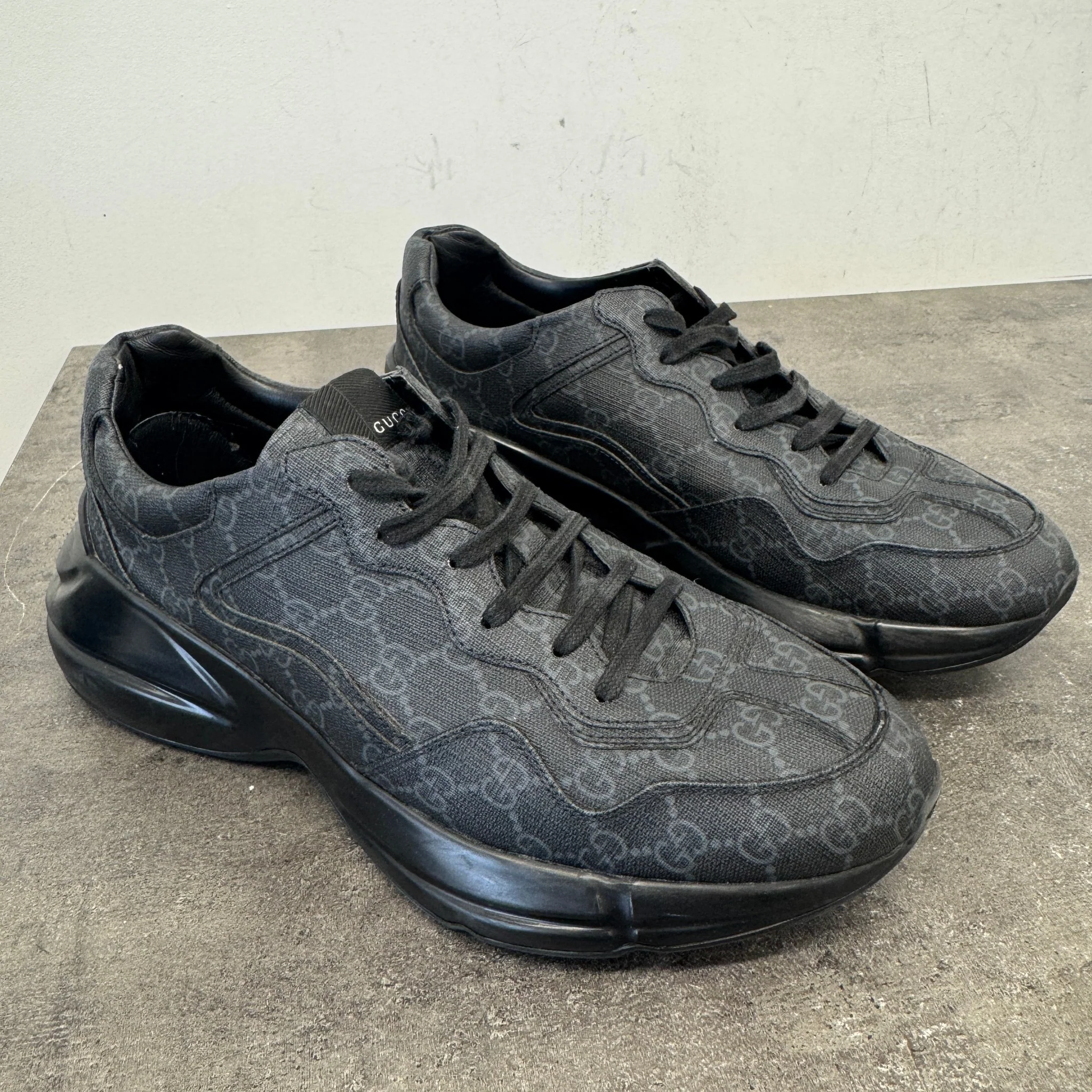 Men's Rhyton Low Trainers Black Size EU 44 / UK 10 - Image 12