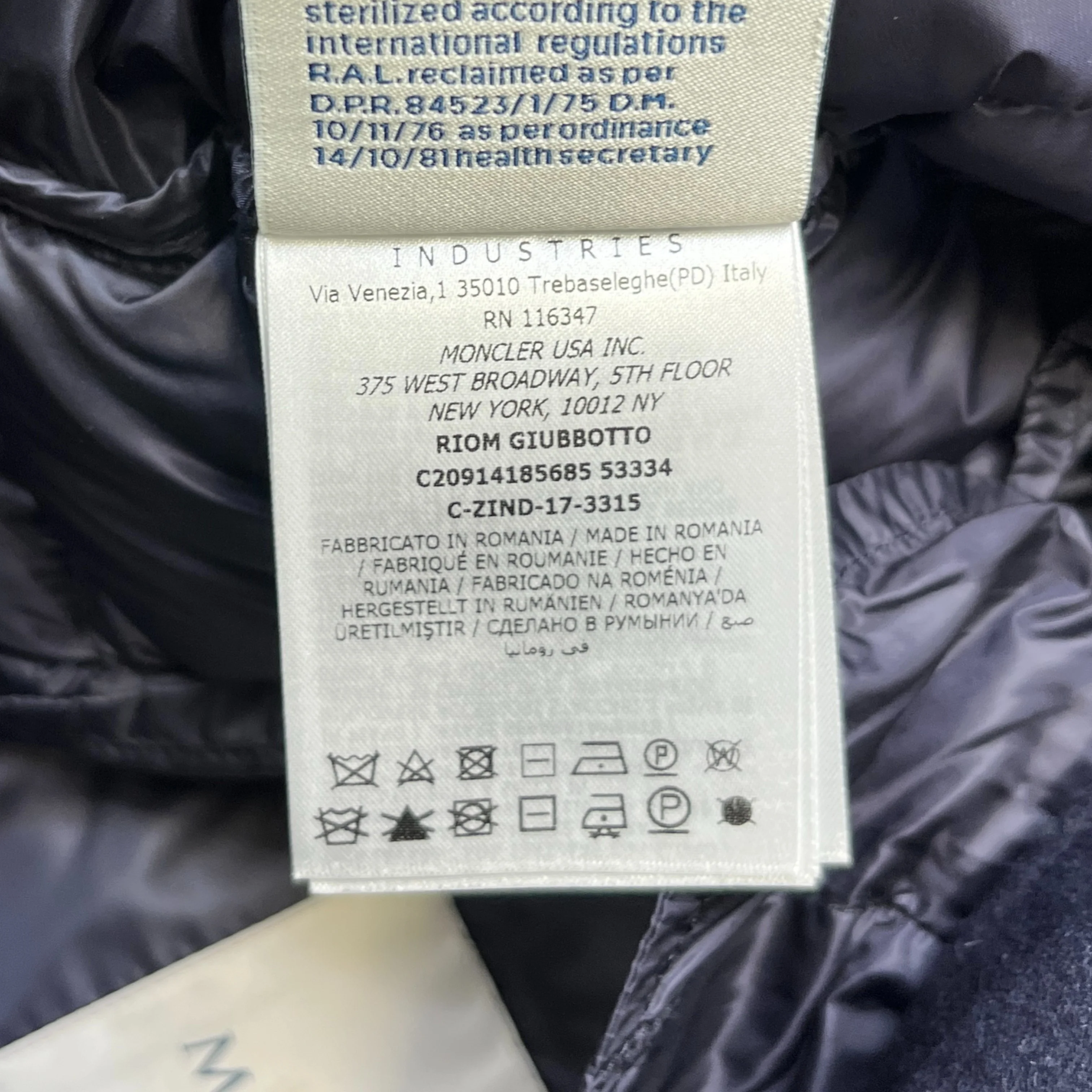 Men's Riom Down Jacket Navy Size 3 / L - Image 7