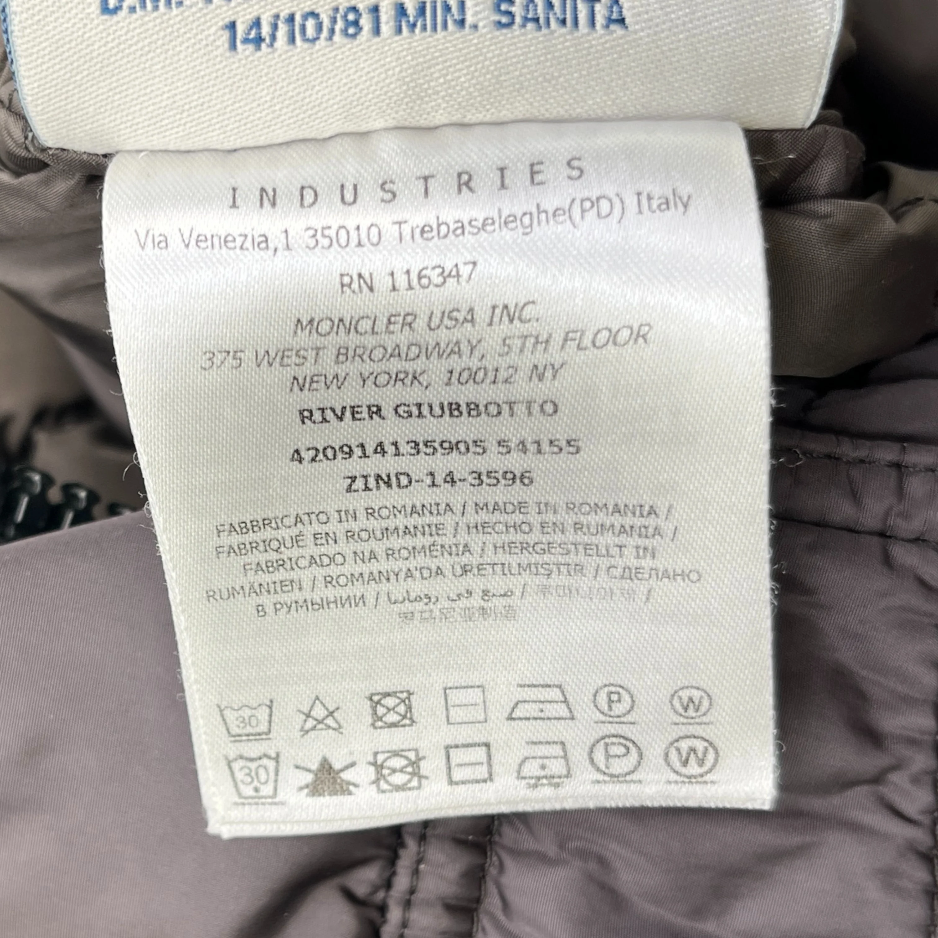 Men's River Down Jacket Grey Size 3 / L - Image 8
