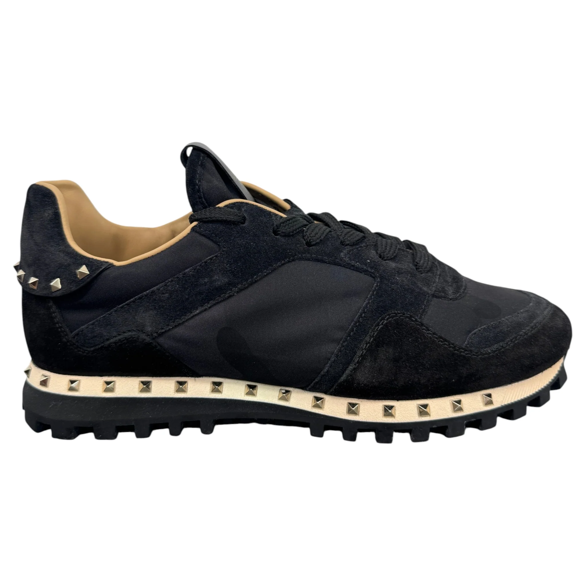 Men's Rockstud Low Trainers Black Size EU 41 / UK 7