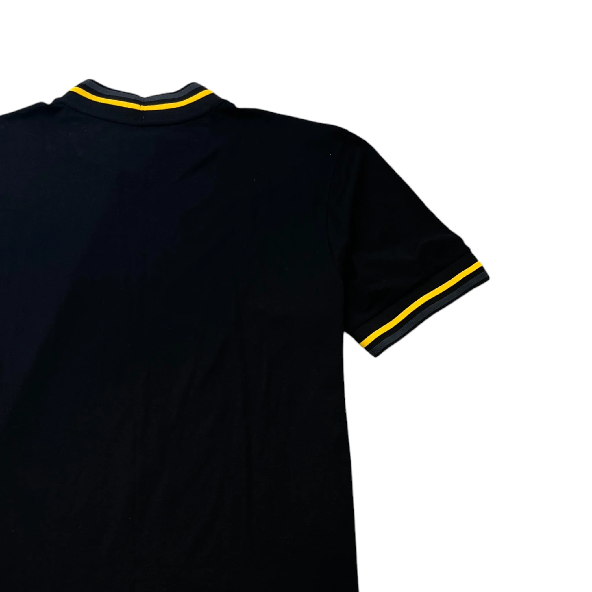 Men's Roma Ribbed Trim T-Shirt Black Size M - Image 4