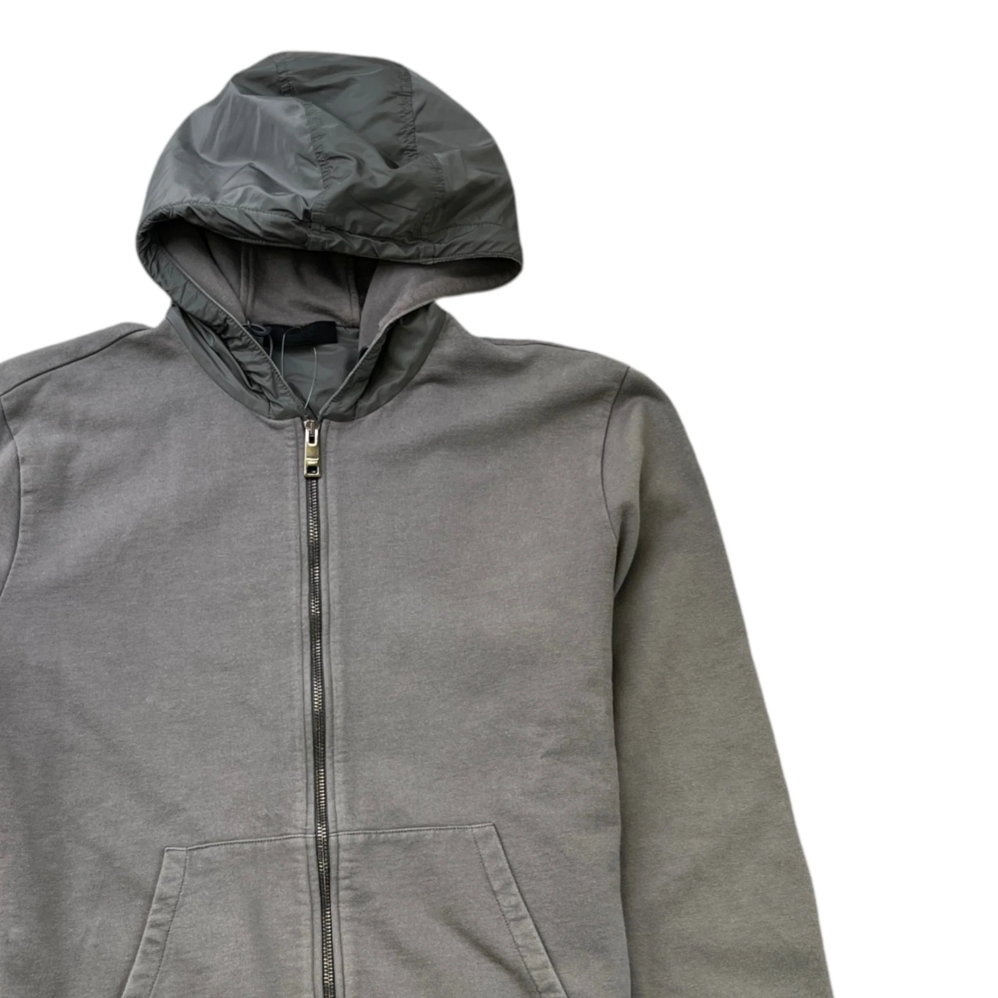 Men's Rubber Logo Hoodie Grey Size M - Image 3