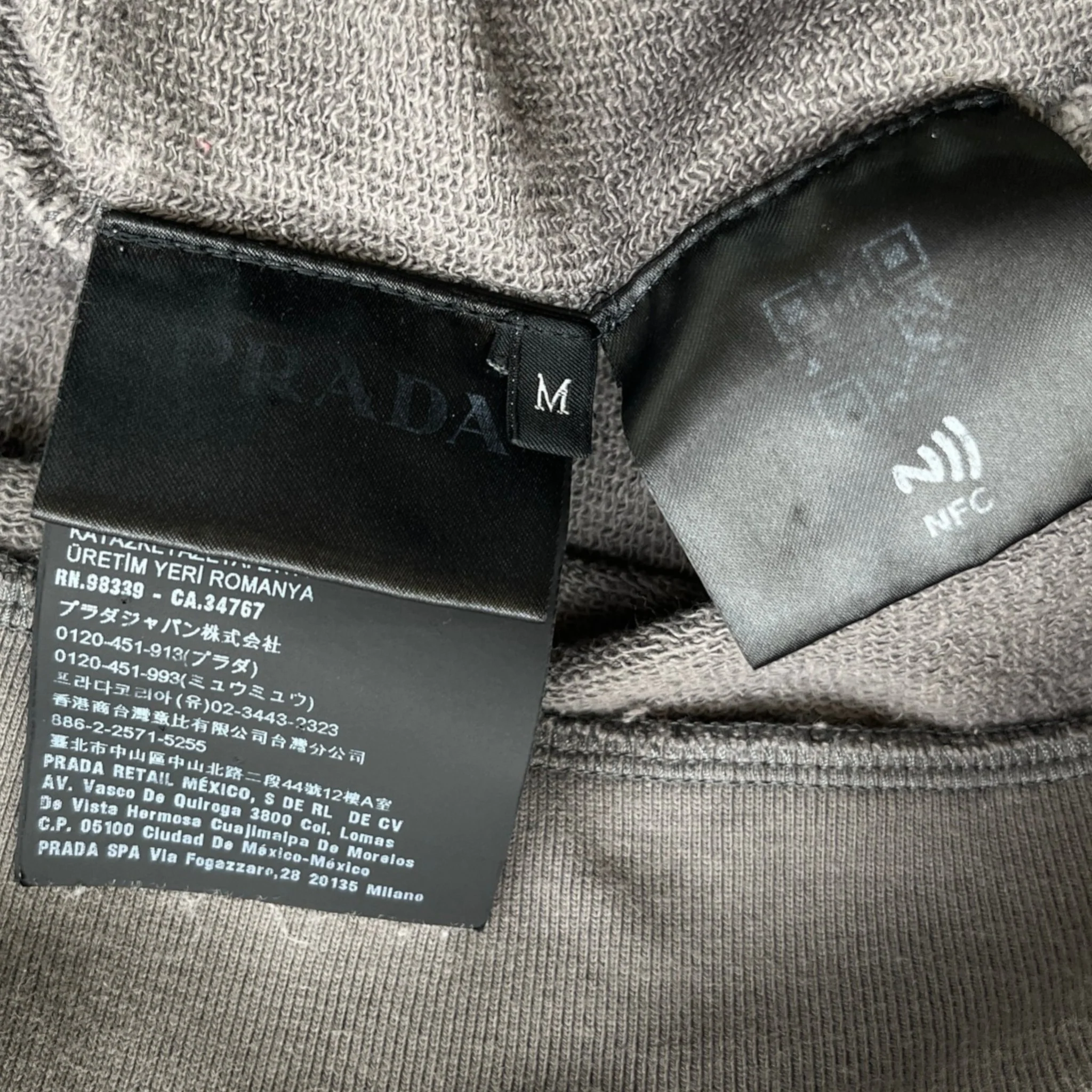 Men's Rubber Logo Hoodie Grey Size M - Image 7