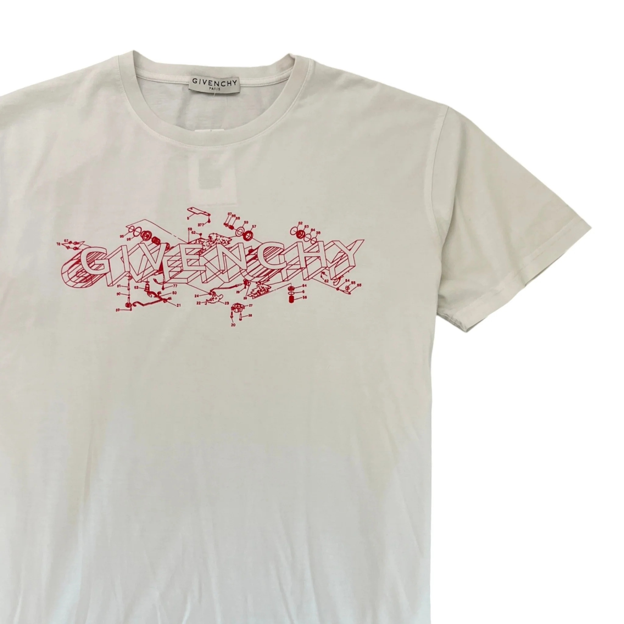 Men's Schematics Logo T-Shirt White Size L - Image 3