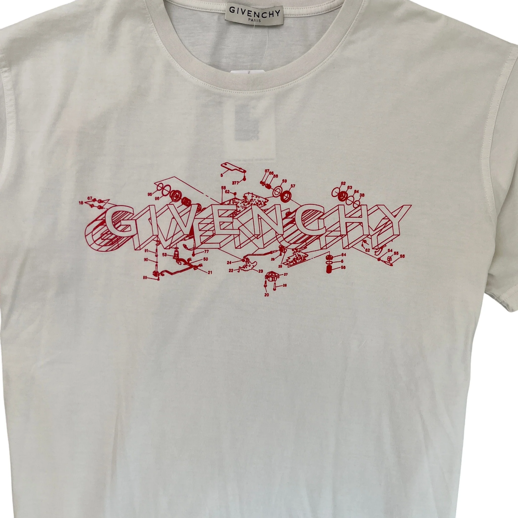 Men's Schematics Logo T-Shirt White Size L - Image 5
