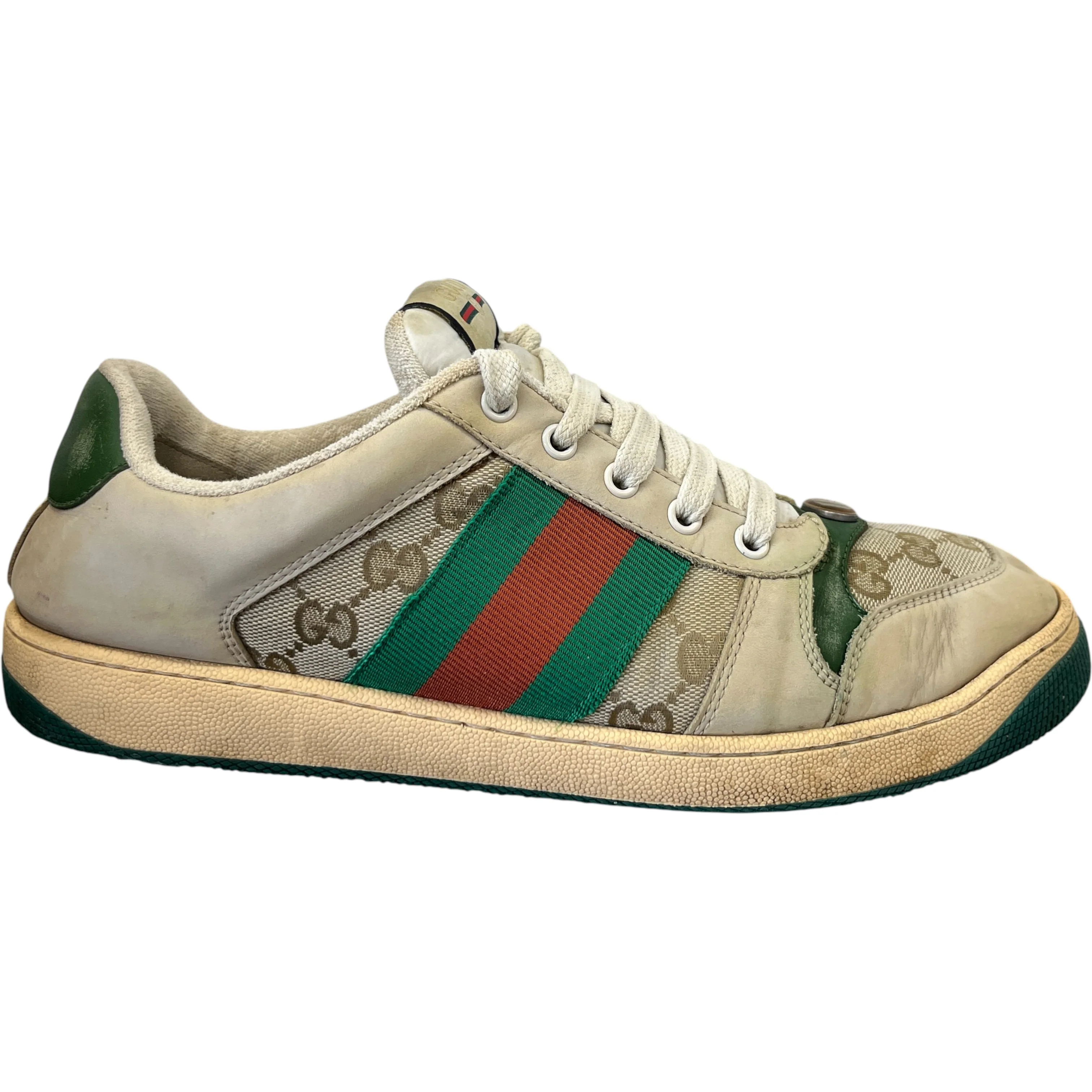 Men's Screener Distressed Low Trainers Green Size EU 42.5 / UK 8.5