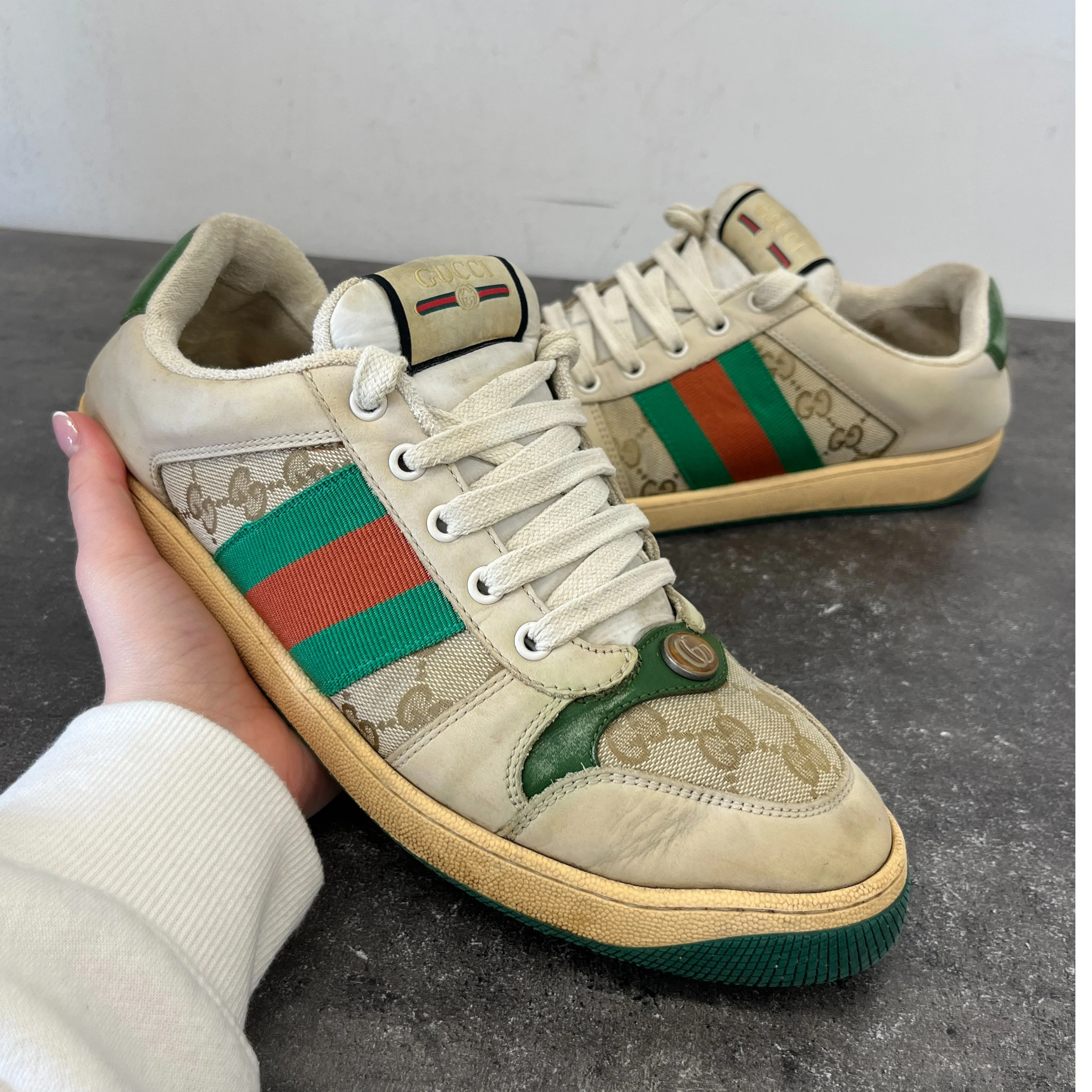 Men's Screener Distressed Low Trainers Green Size EU 42.5 / UK 8.5 - Image 13