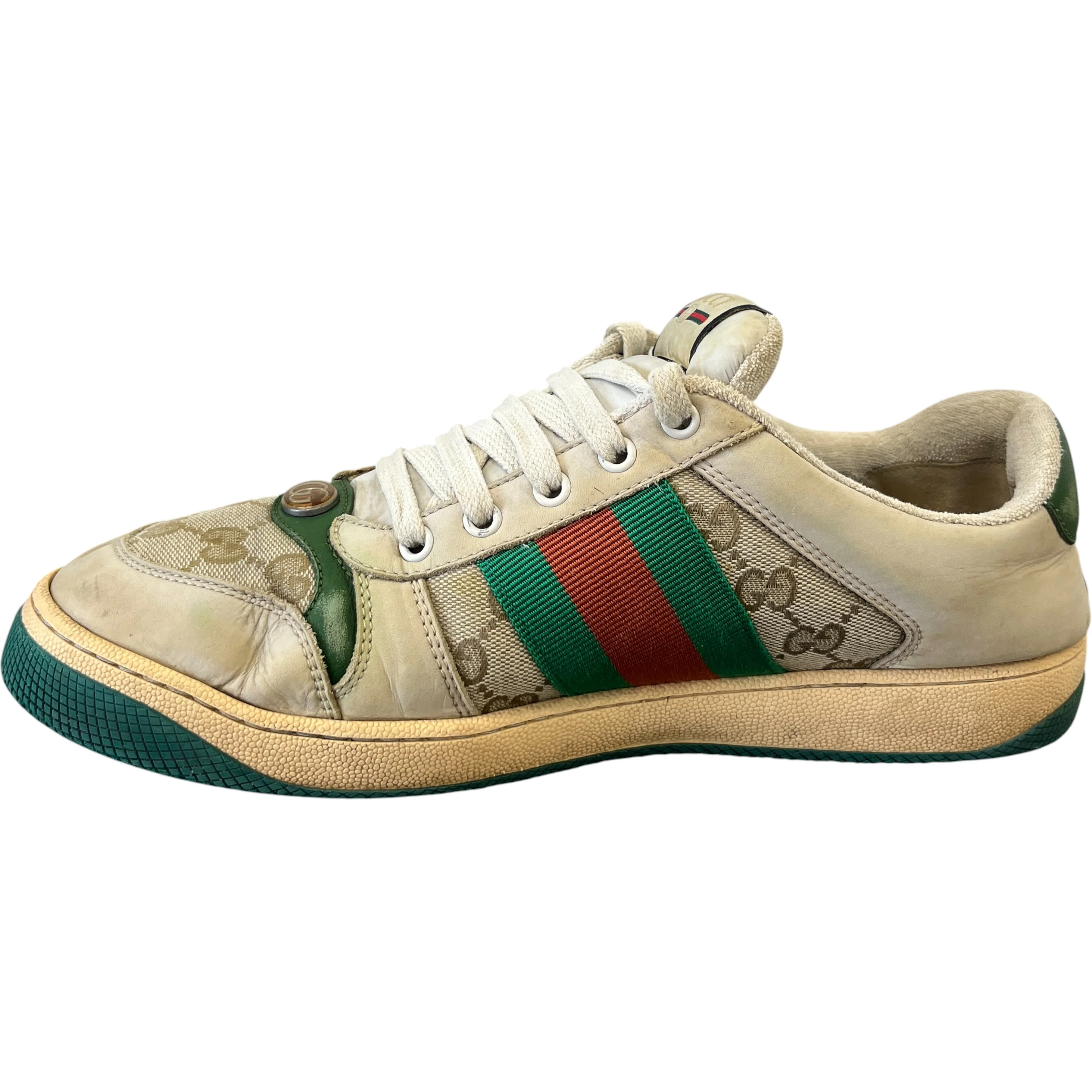 Men's Screener Distressed Low Trainers Green Size EU 42.5 / UK 8.5 - Image 2