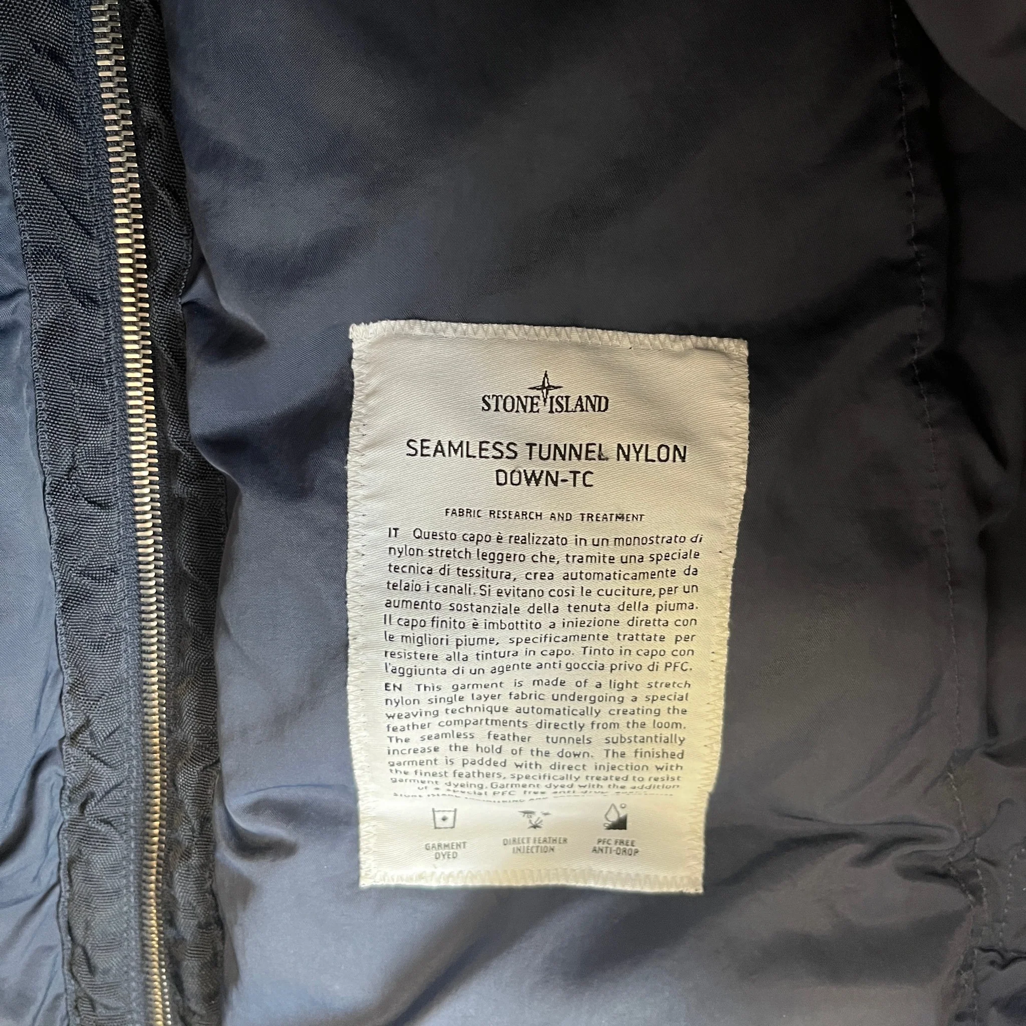Men's Seamless Tunnel Nylon Down Jacket Navy Size XL - Image 6