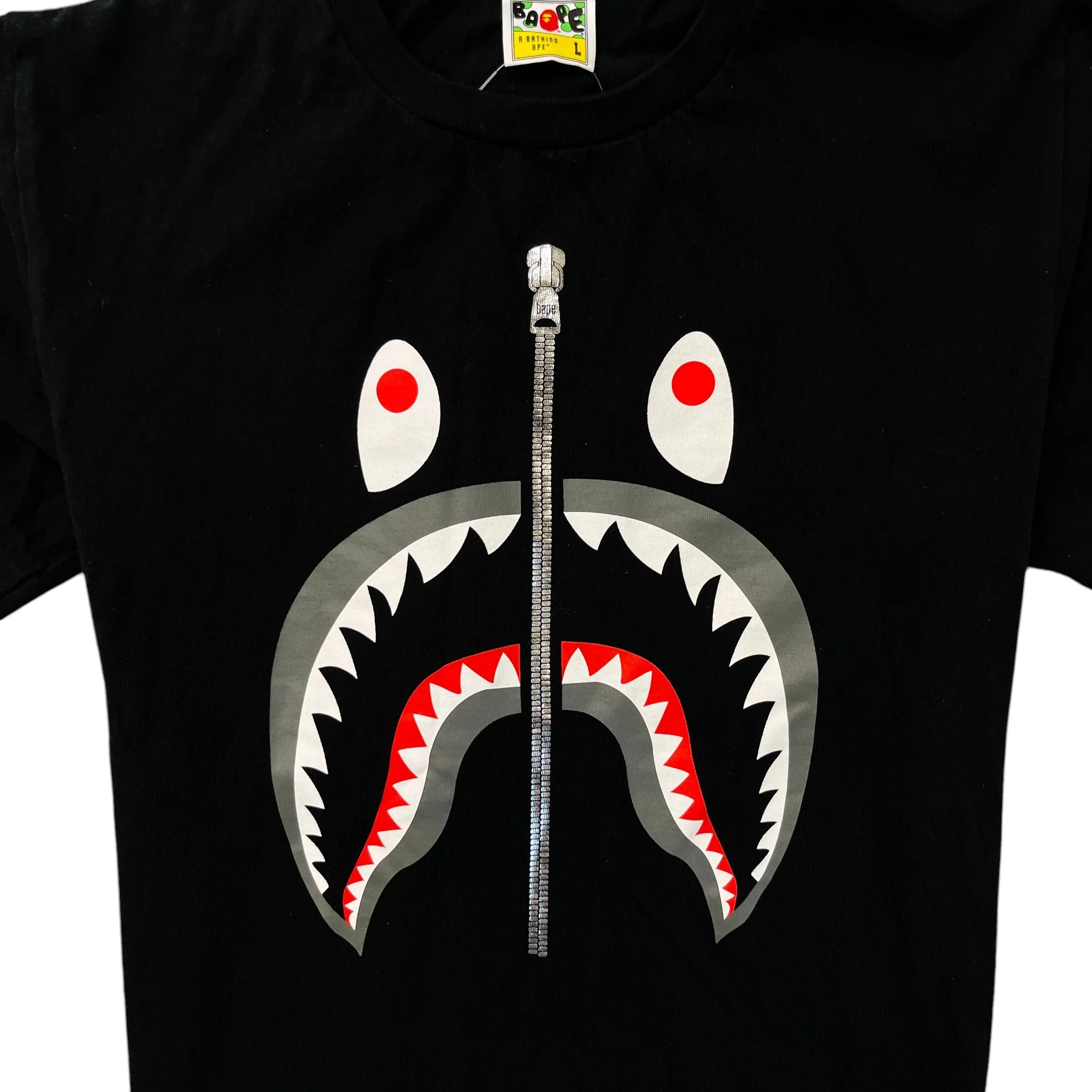 Men's Shark Print T-Shirt Black Size L - Image 5