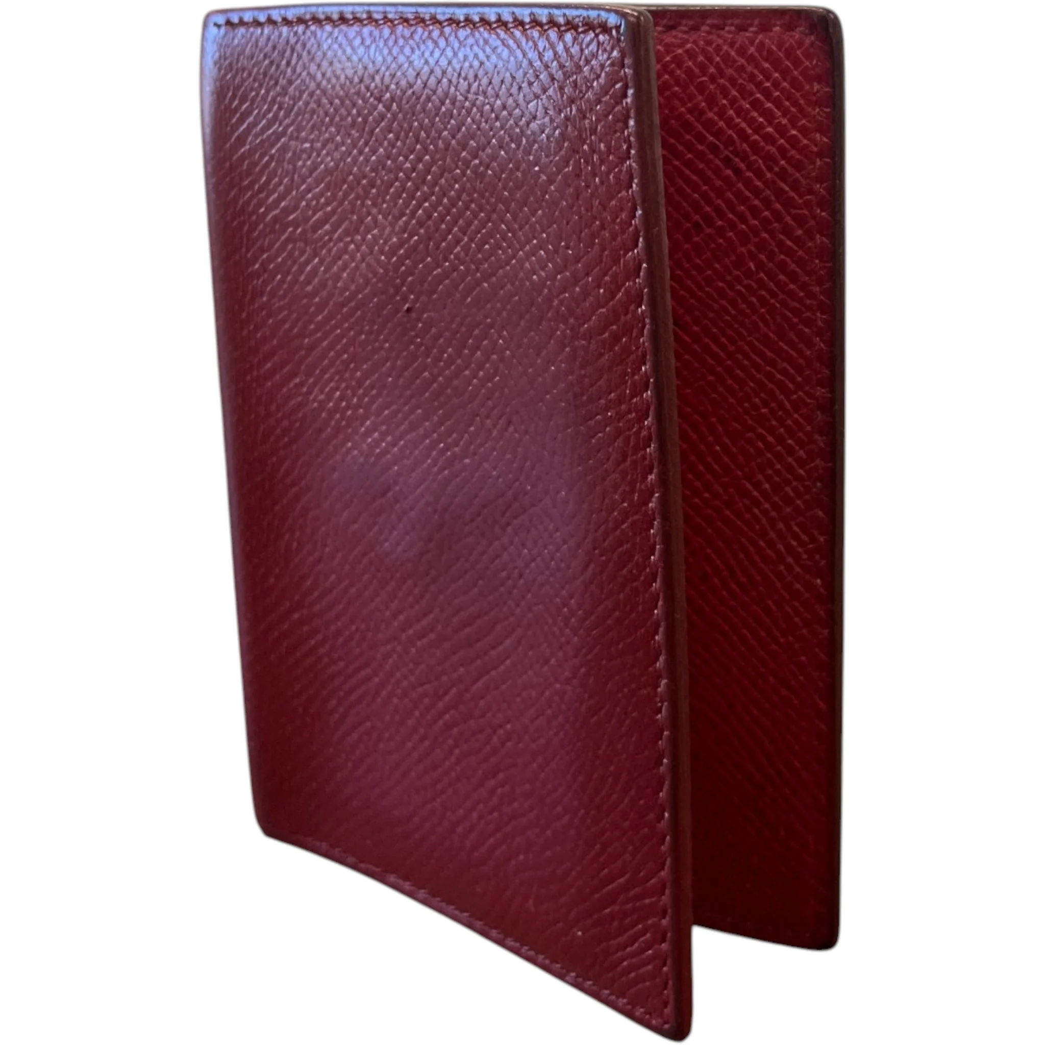 Men's Simple Mini Agenda Wallet Burgundy - Image 3