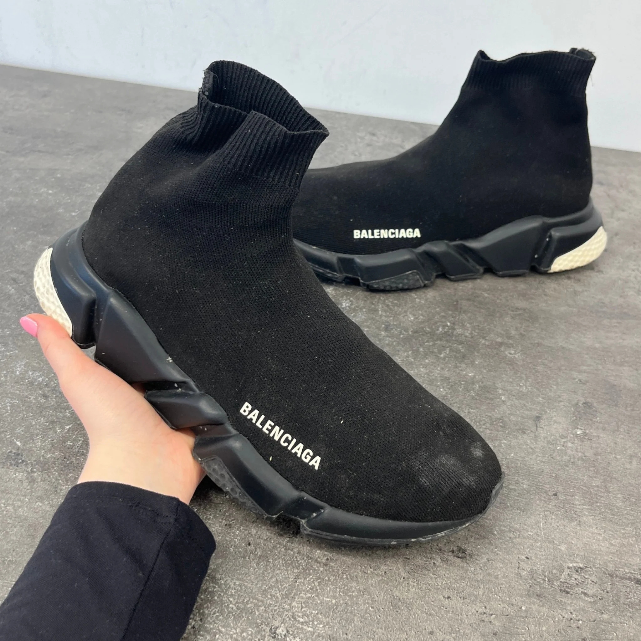 Men's Sock Runners High Trainers Black Size EU 41 / UK 7 - Image 12