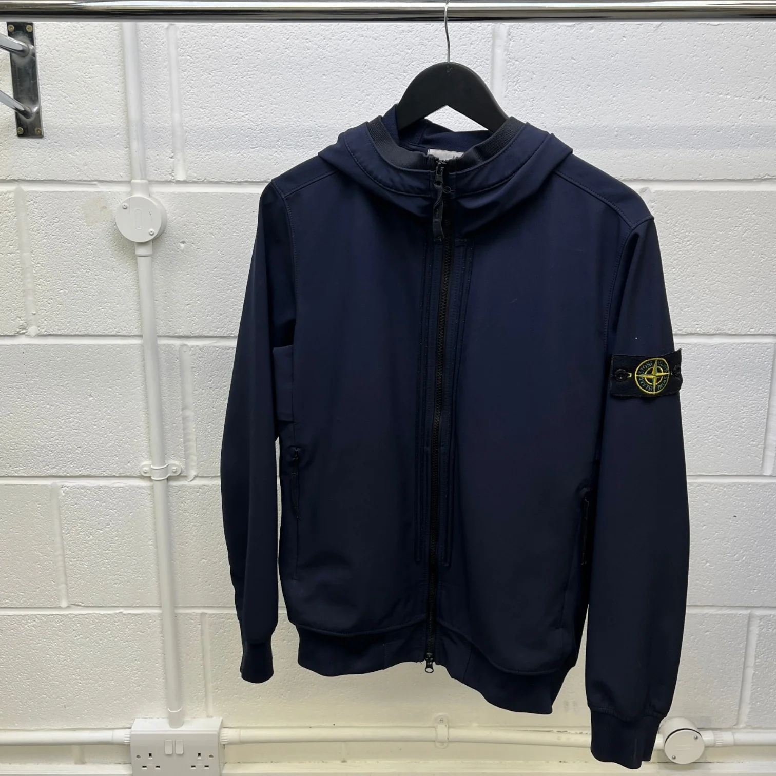 Men's Soft Shell-R Hooded Hoodie Navy Size S - Image 11