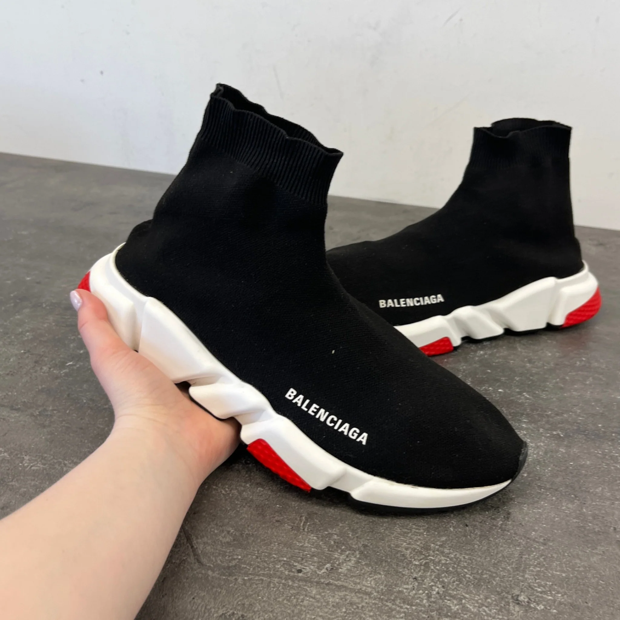Men's Speed Sock High Trainers Black Size EU 42 / UK 8 - Image 12