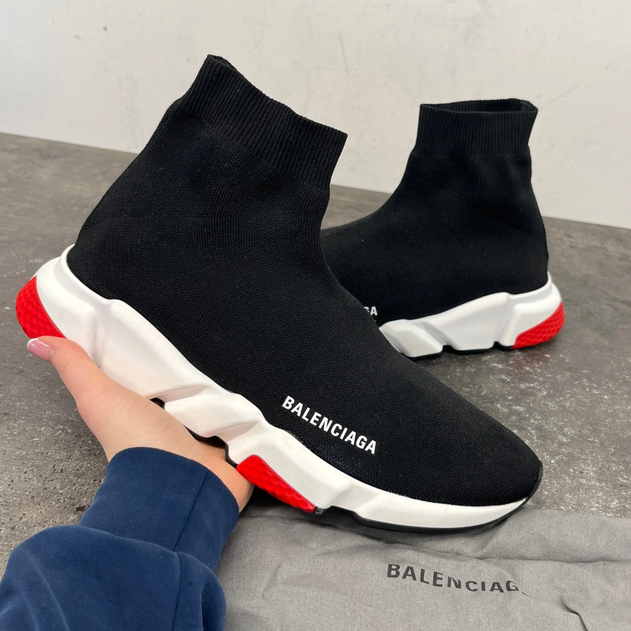 Men's Speed Sock High Trainers Black Size EU 42 / UK 8 - Image 12